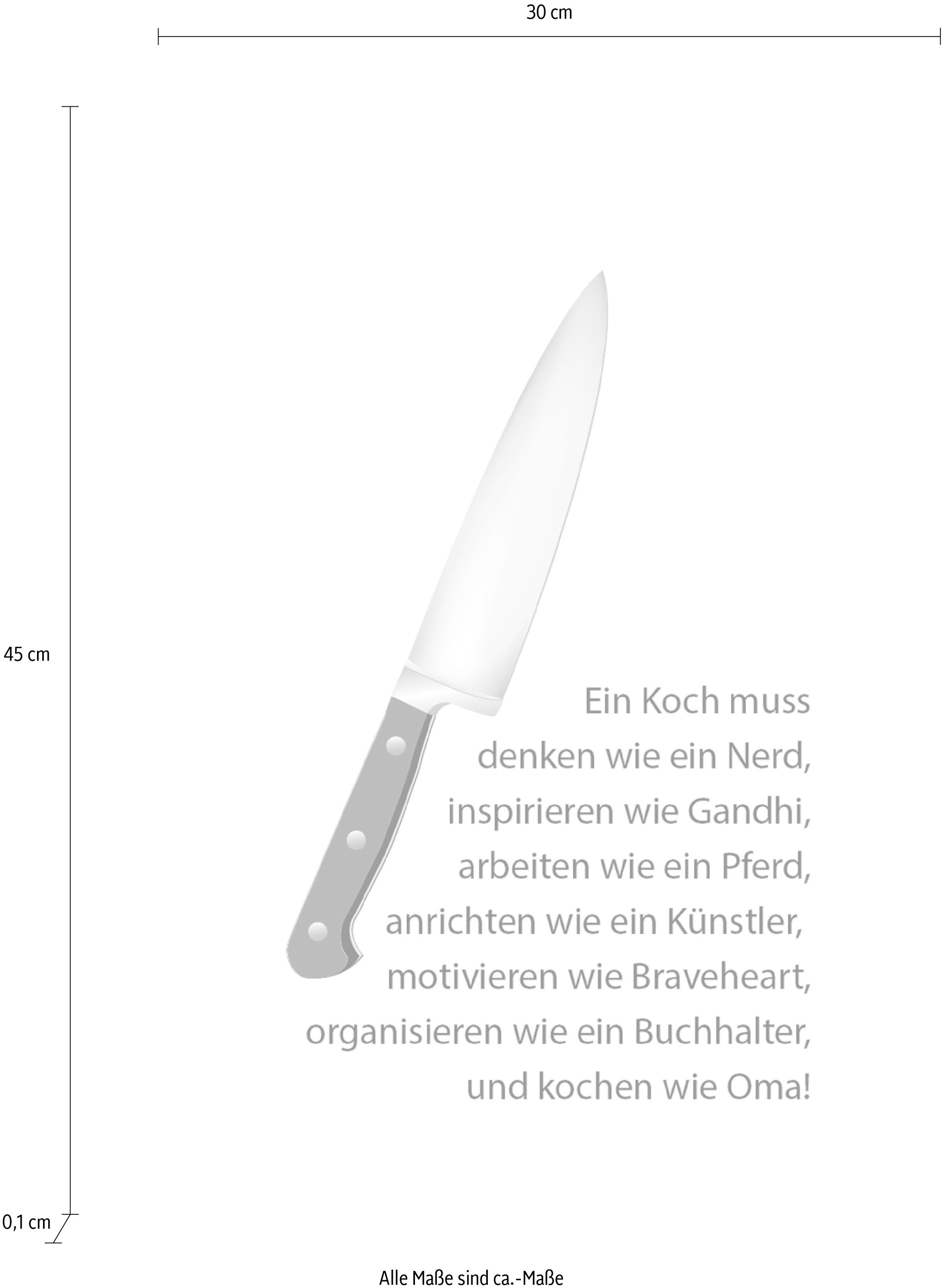 queence Wanddekoobjekt »Messer«, Stahlschild, Blechschild, Spruch, Witzig, Wanddeko, retro, 20x30cm