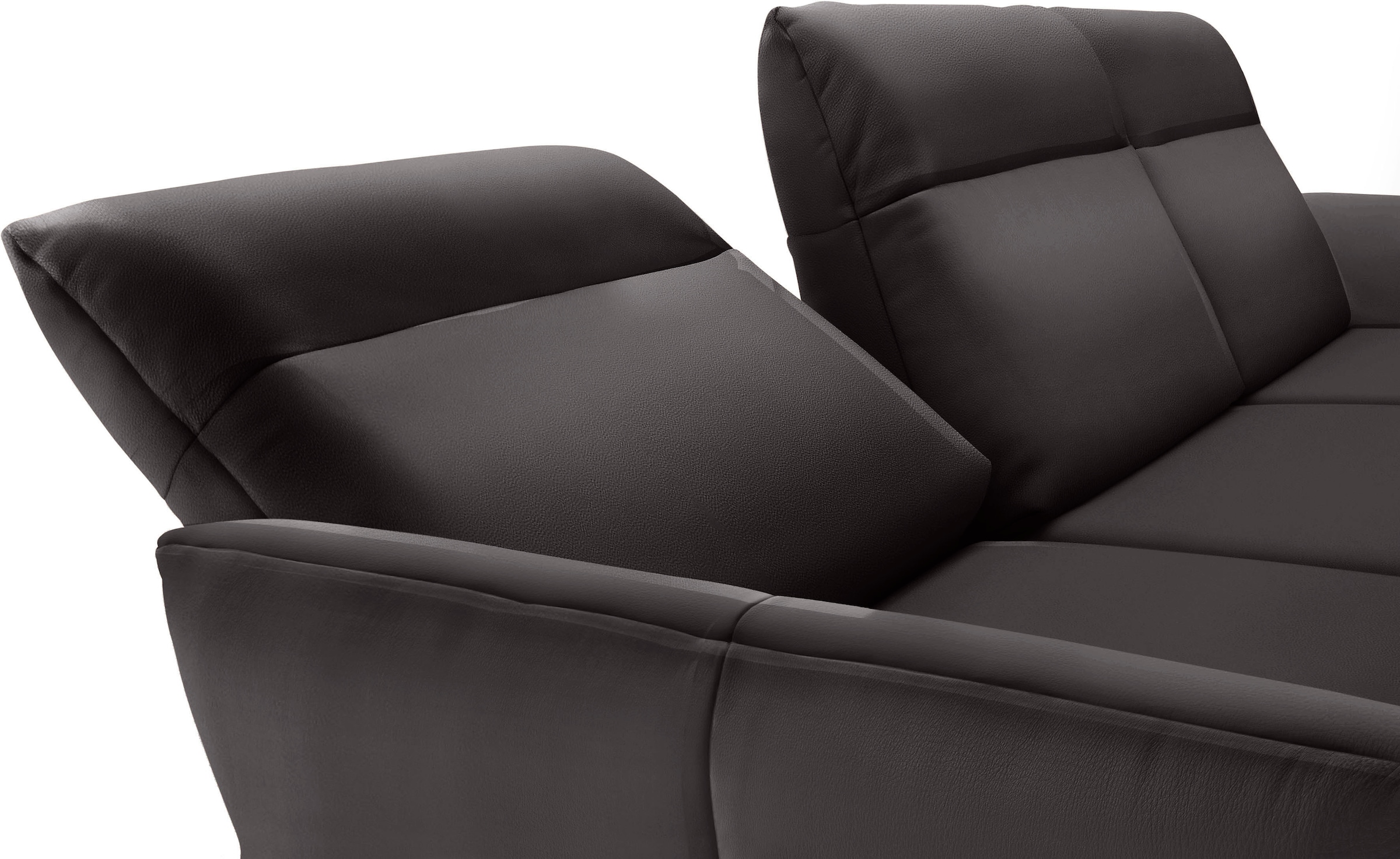 Creation BY ROLF BENZ Ecksofa »CR.460«, Sockel in Eiche, Winkelfüße in Umbragrau, Breite 338 cm