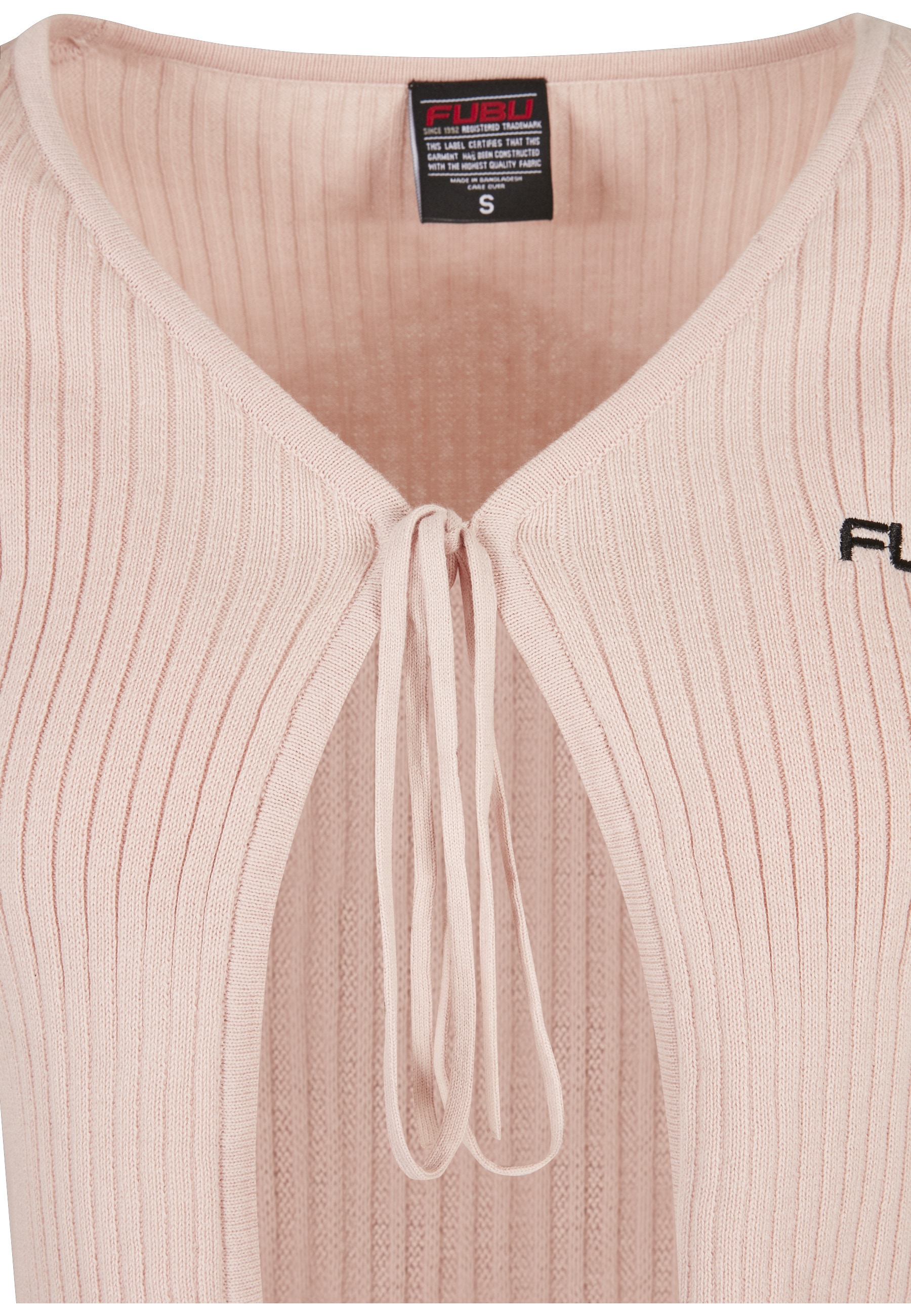 Fubu Cardigan »Fubu Damen FW222-016-1, Corporate Rib Knit Bolero rose« 1 tlg.