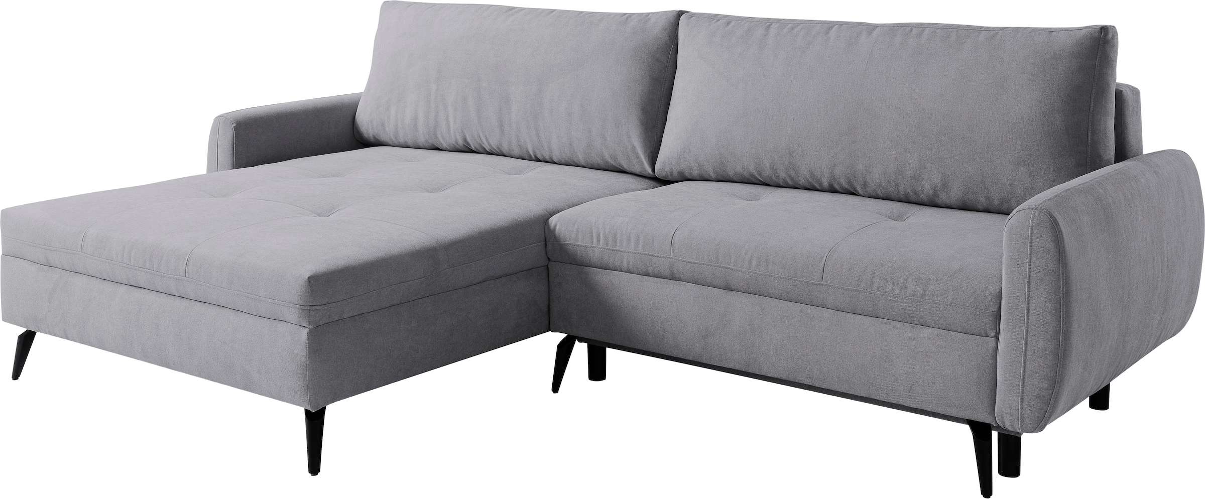 WERK2 Ecksofa »Figo inkl. Bettfunktion und Bettkasten, bequem, Breite 273cm, L-Form« Moderne, teilmassive Polsterecke, Komfortpolsterung und losen Kissen