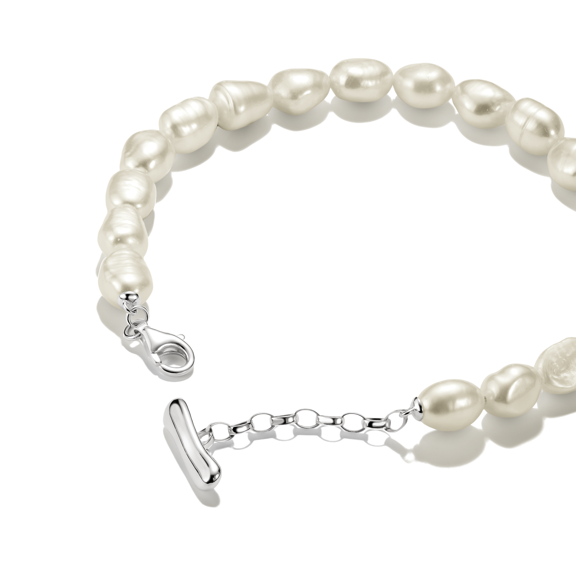 THOMAS SABO Perlenarmband »Bold Elegance Perlenarmband silber« mit Süßwasserzuchtperle