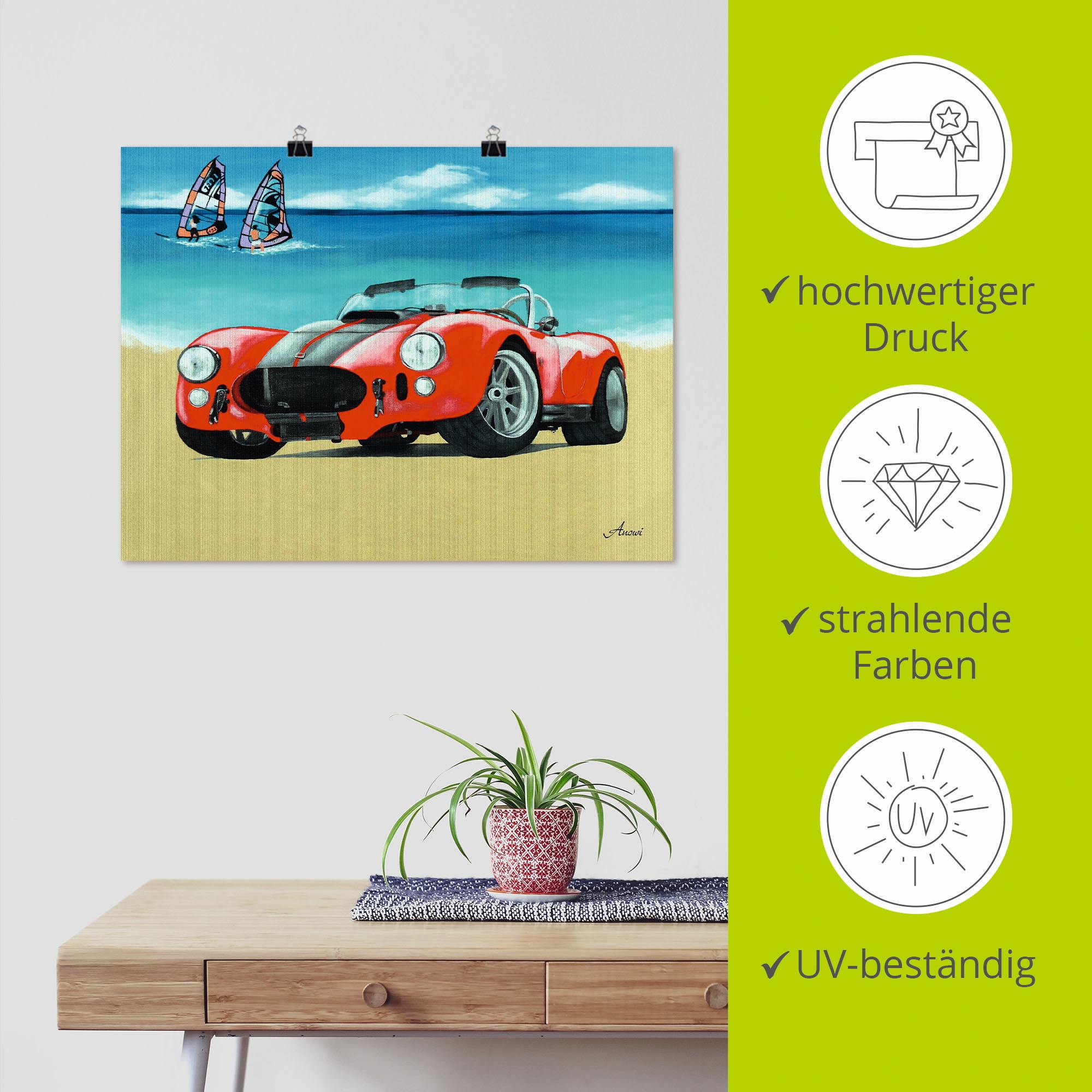 Artland Poster »Cobra Shelby 1962«, Auto, (1 St.), als Leinwandbild, Wandaufkleber oder Poster in versch. Größen