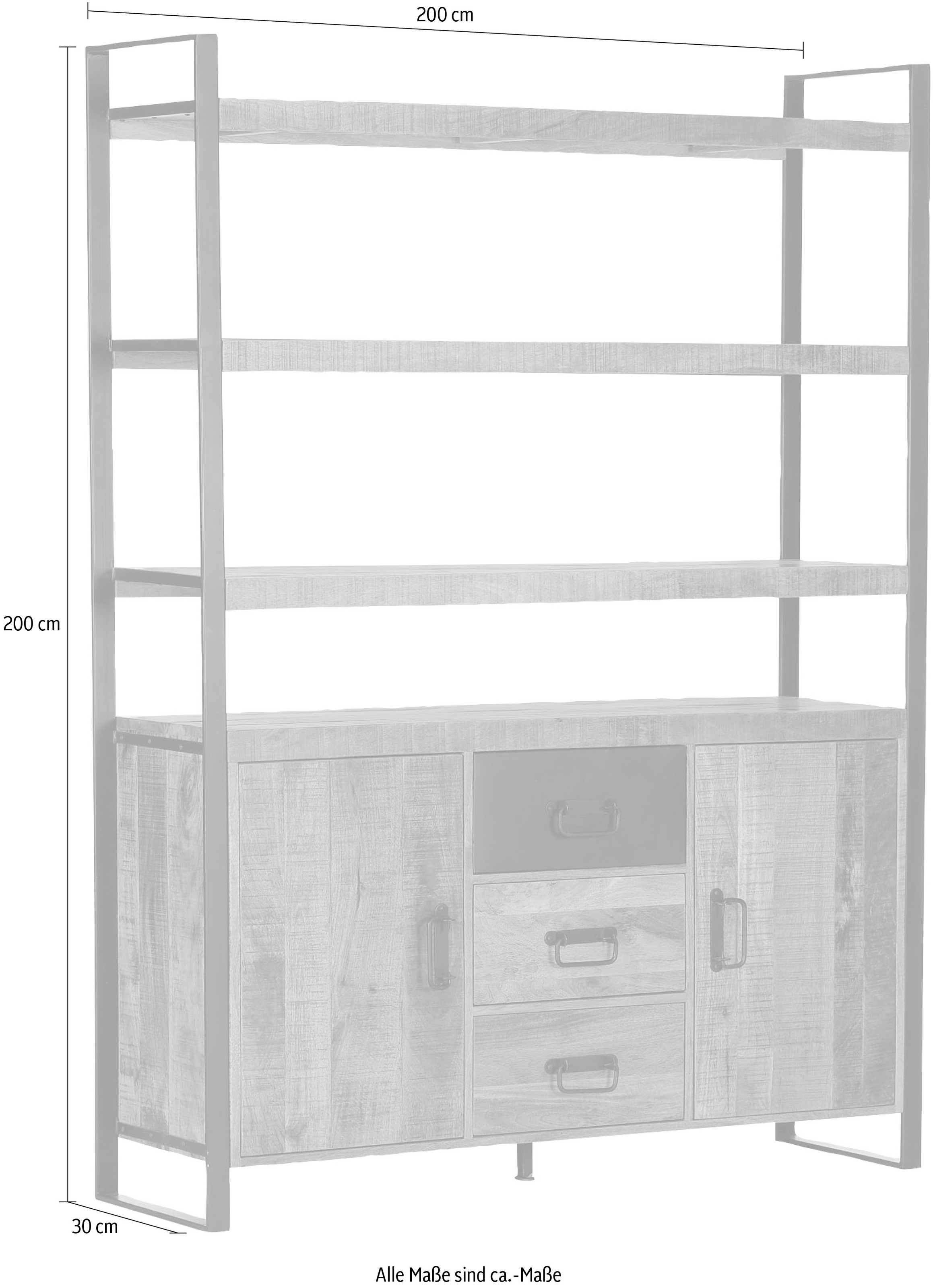 Gutmann Factory Sideboard »Warehouse«, Kommode mit Regal in Vintage Optik