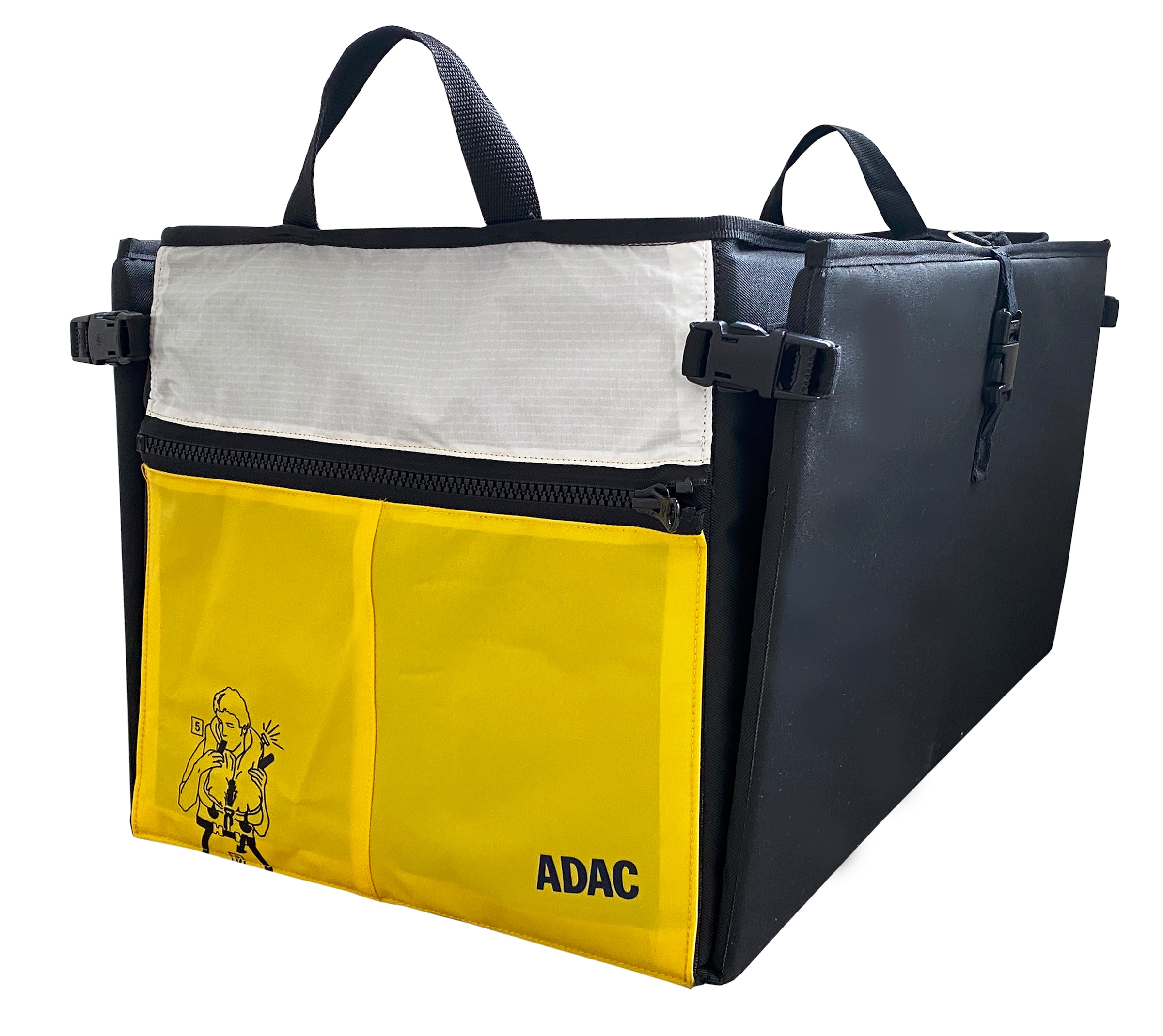 Aufbewahrungstasche „ADAC Kofferraum-Box“, im praktischen Design, Gr. B/H/T: 47 cm x 33 cm x 31 cm, schwarz-gelb