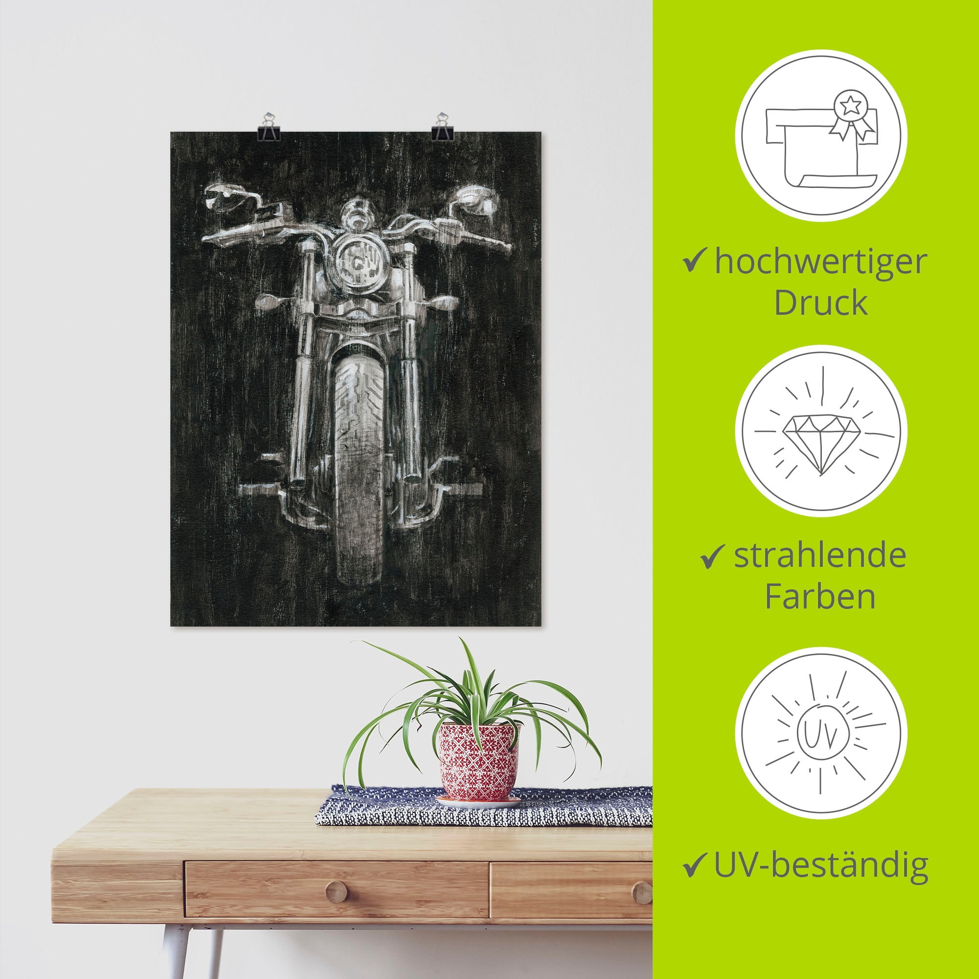 Artland Wandbild »Eisernes Pferd I«, Motorräder & Roller, (1 St.), als Poster, Wandaufkleber in verschied. Größen