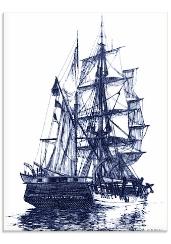 Artland Glasbild »Antikes Schiff in blau I«, Boote & Schiffe, (1 St.) kaufen