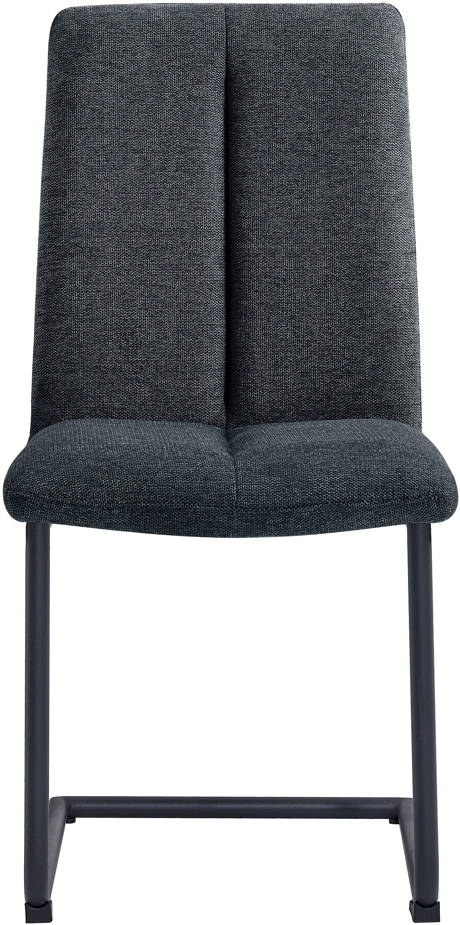 DUO COLLECTION Esszimmerstuhl »Emmy Freischwinger« (Set) 4 Stk.robuster Bezug, Fußgleiter für die Sicherheit, bis 110 kg belastbar Anthrazit + Schwarz