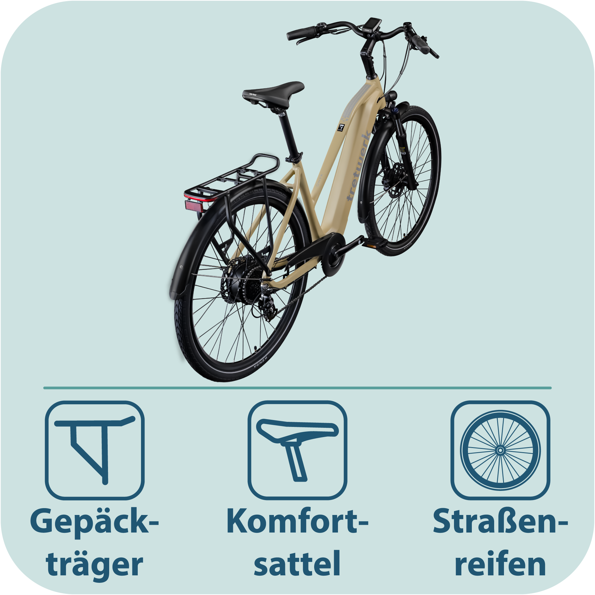 Tretwerk »Onyx« 8 Gang Shimano Altus M310 Schaltwerk Kettenschaltung Heckmotor 250 W