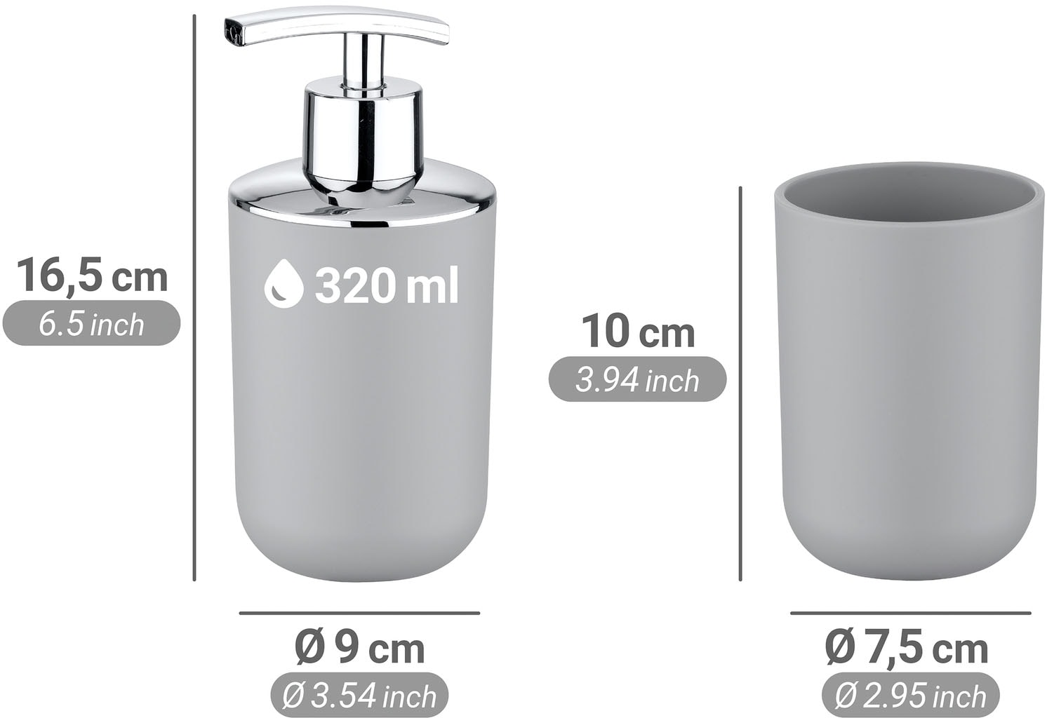 WENKO Badaccessoire-Set »Brasil« Seifenspender, Zahnputzbecher, WC-Garnitur & Kosmetikeimer