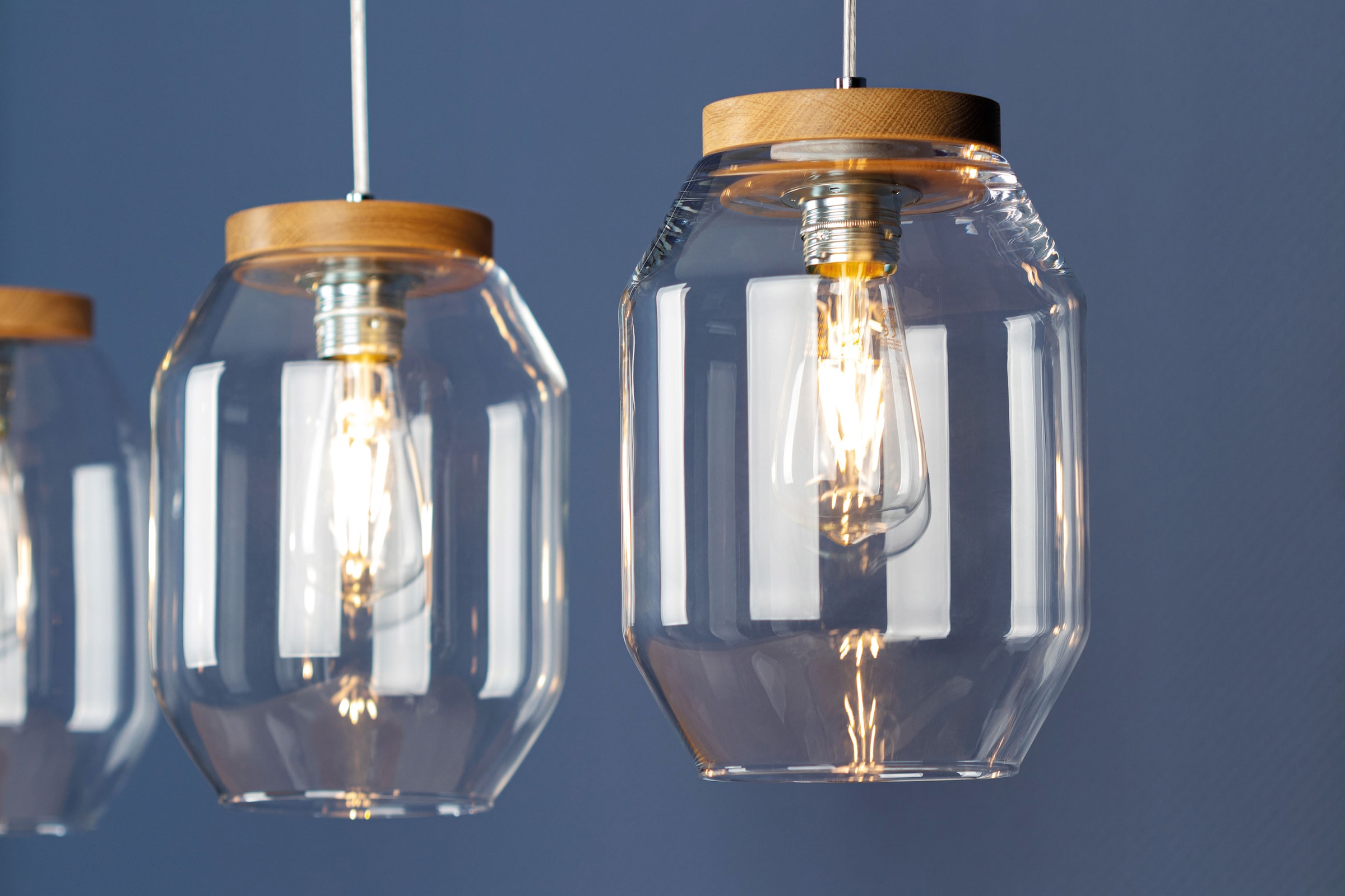 BRITOP LIGHTING Pendelleuchte »Vaso«, aus Kiefernholz, Naturprodukt Hochwertige Glasschirme online bestellen Nachhaltig