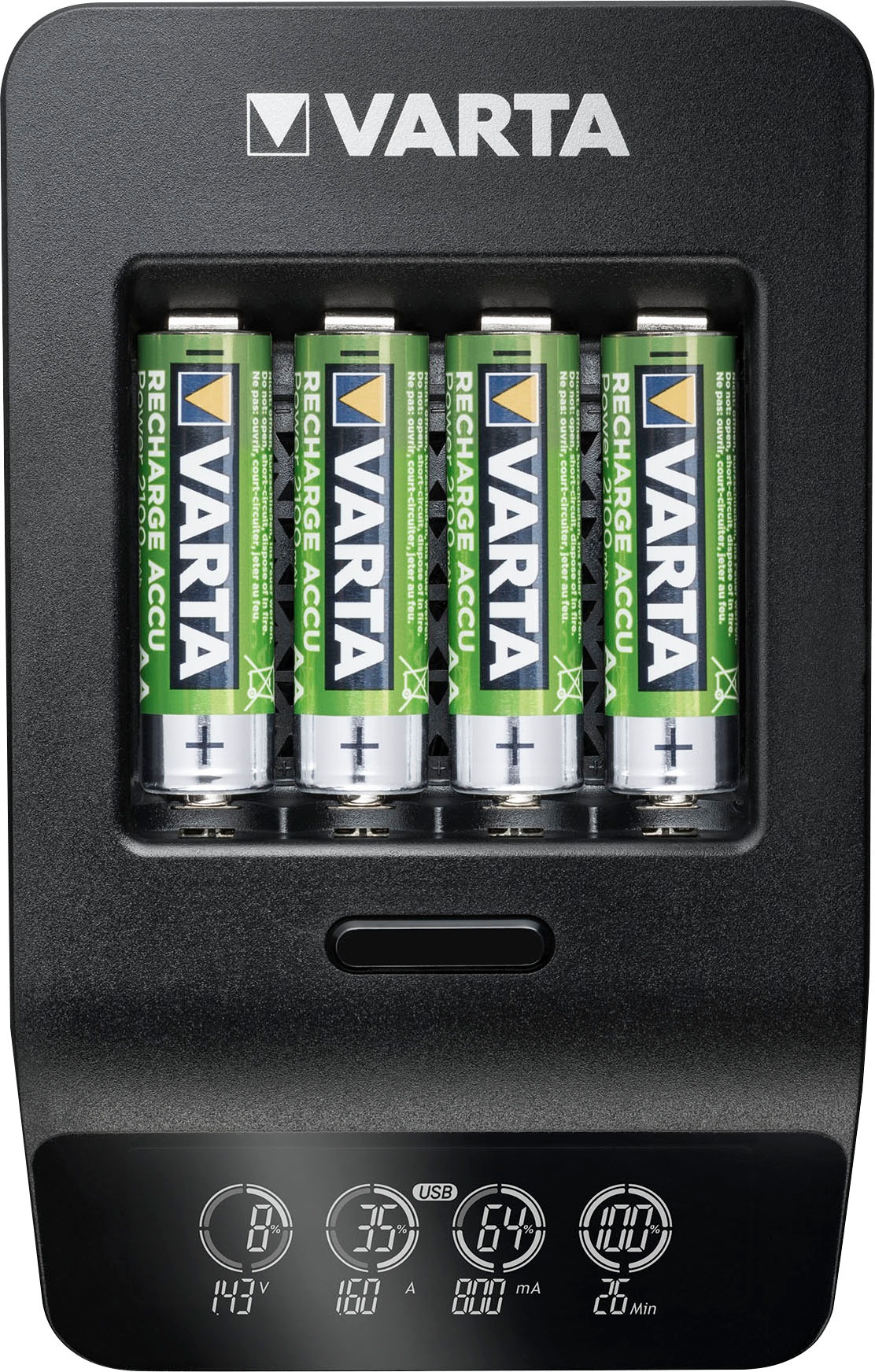 VARTA Powerstation »VARTA LCD Smart Charger+ für 4 AA/AAA-Akkus und USB-Geräte«, Micro