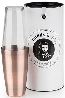 Buddy's Cocktail Shaker »Buddy´s Bar - Boston«, 700 ml Becher + 400 ml Glas, Kupfer antik