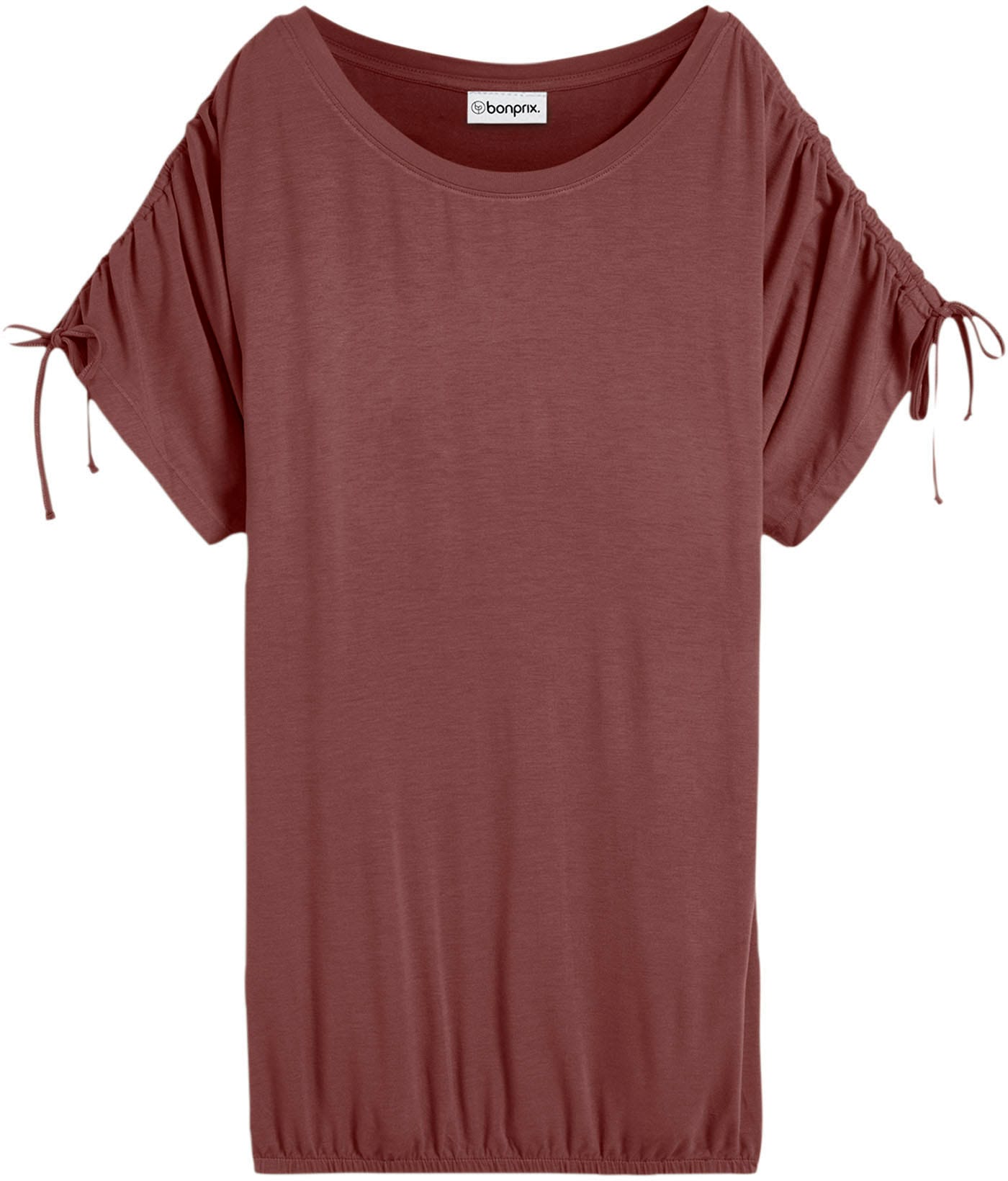 bonprix T-Shirt lässig geschnitten, Halbarm-Design, mit Raffung am Ärmel