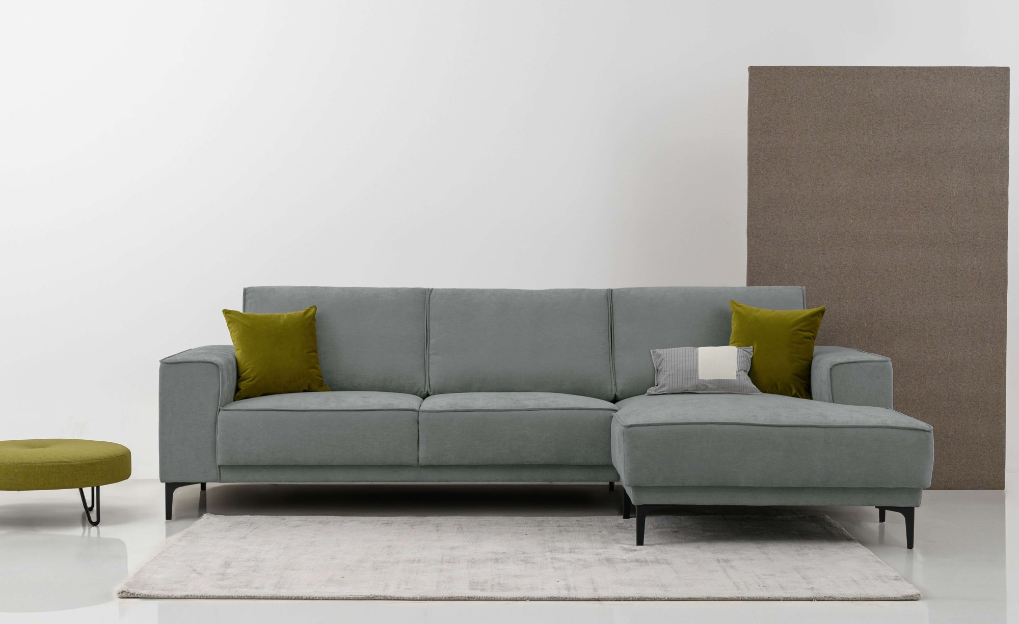 Places of Style Ecksofa »Polsterecke Oland, Struktur, Flachgewebe, Luxus-Mi günstig online kaufen