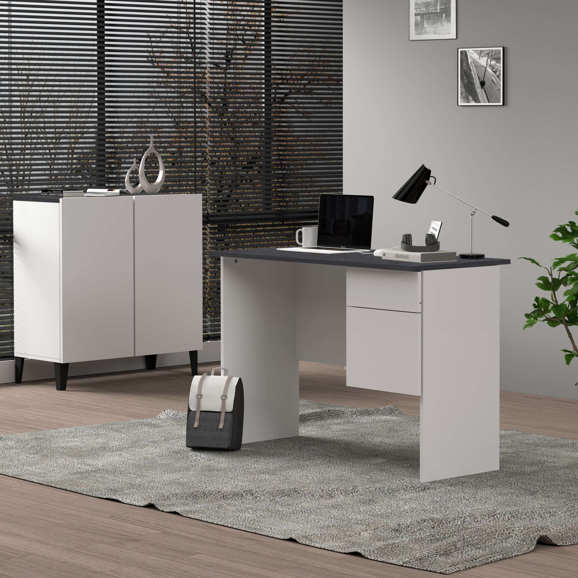 INOSIGN Schreibtisch »Sunrise, kleiner Computertisch, Bürotisch«, mit 1 Tür günstig online kaufen