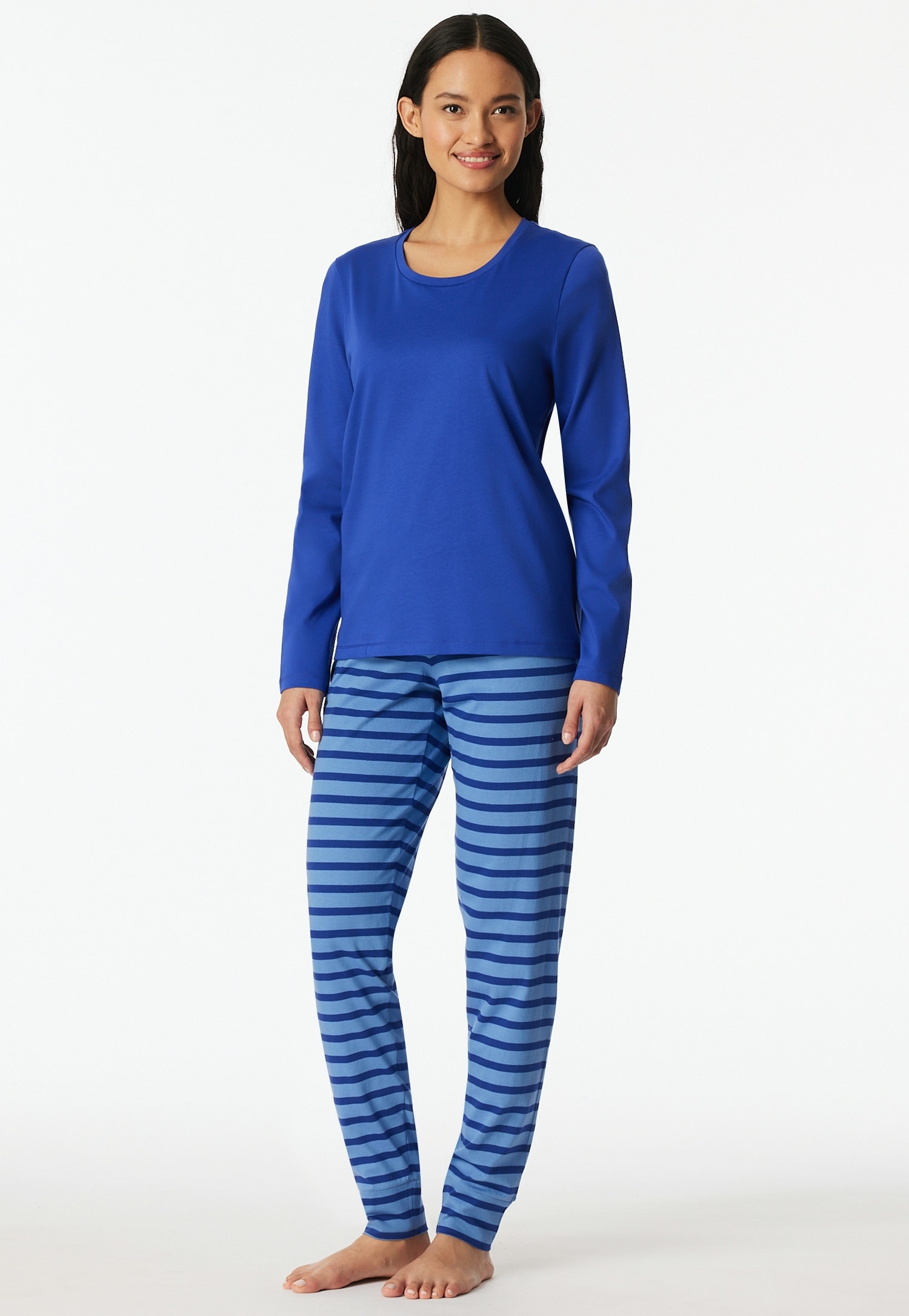 Schiesser Schlafanzug »Casual Essentials« 2 tlg. mit eingefasster, runder Halsausschnitt