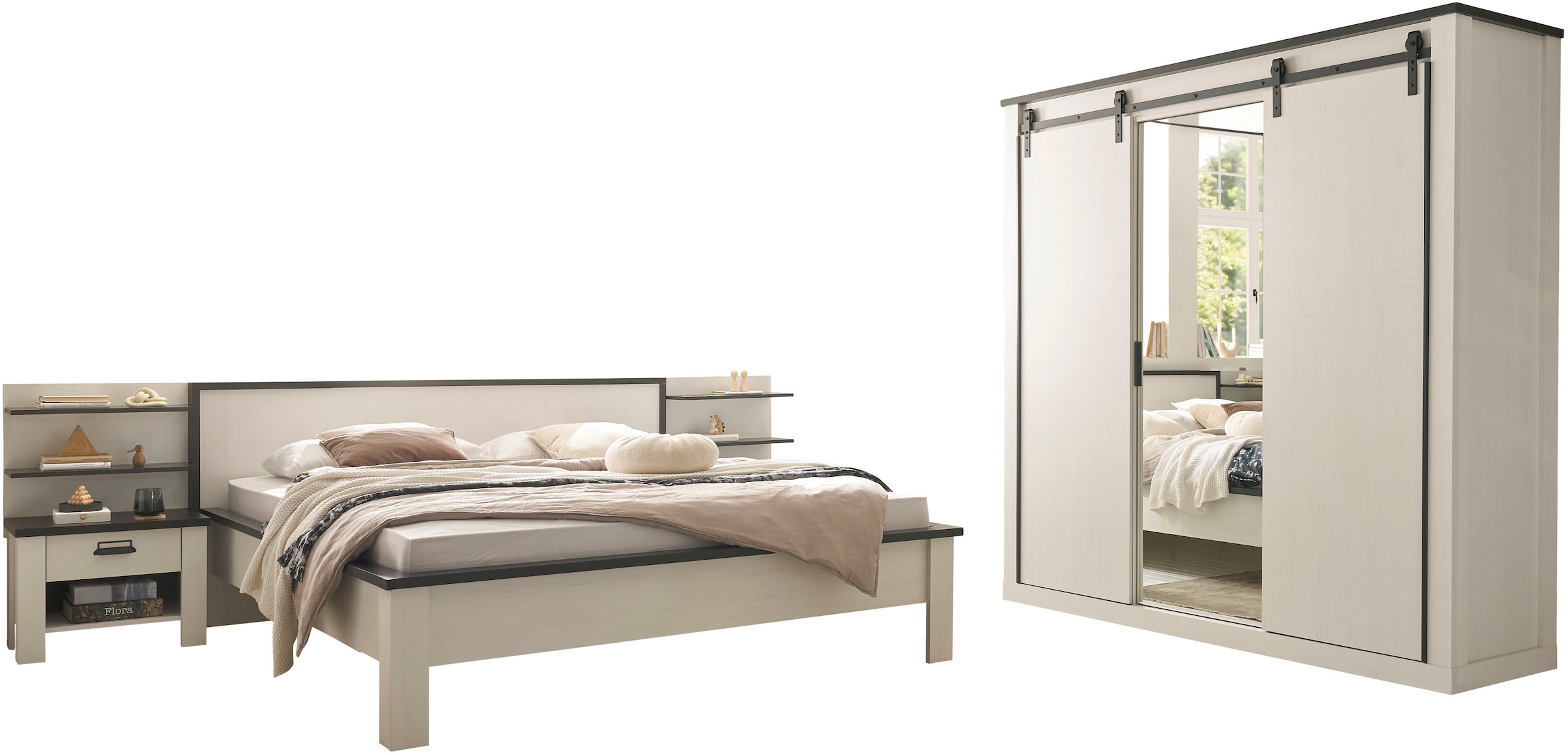 online bestellen Schlafzimmer-Set 3-trg. »SHERWOOD«, (6 breit 201cm affaire St.), Home 180x200cm, Schrank Liegefläche