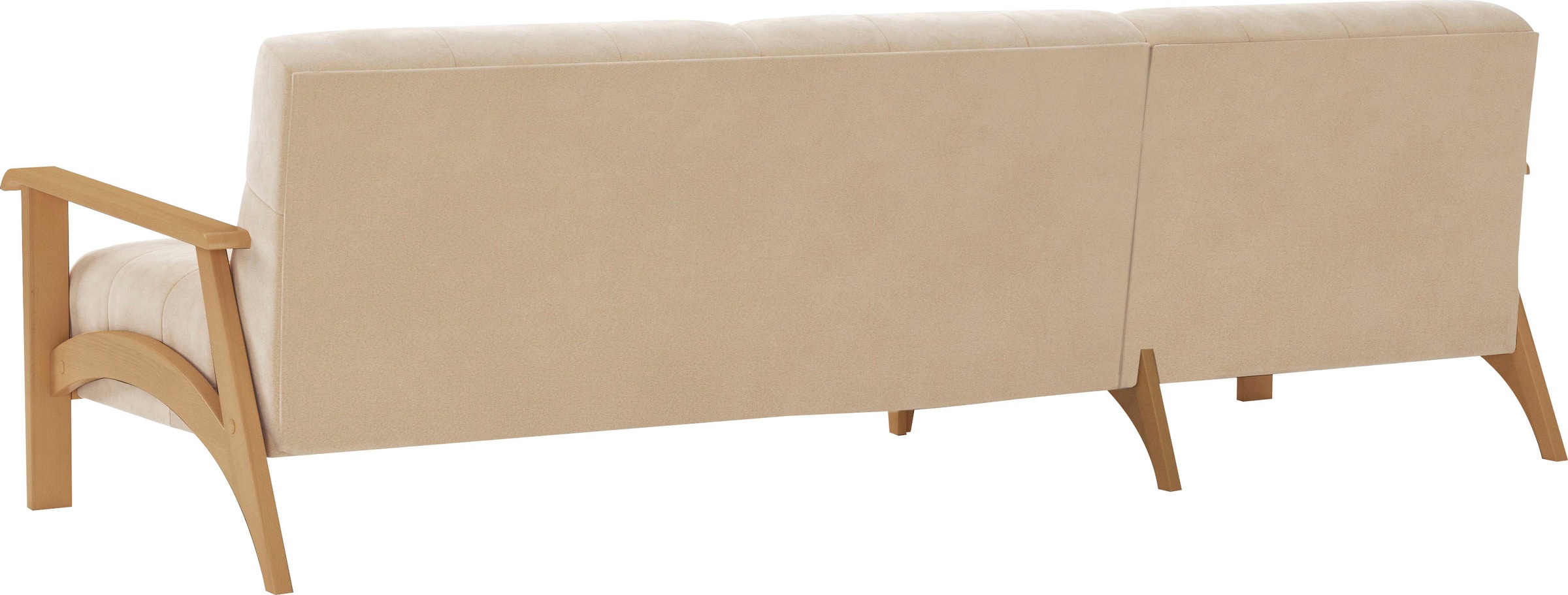 sit&more Ecksofa »Billund L-Form«, Armlehnen aus eichefarbigem Buchenholz, verschiedene Bezüge und Farben