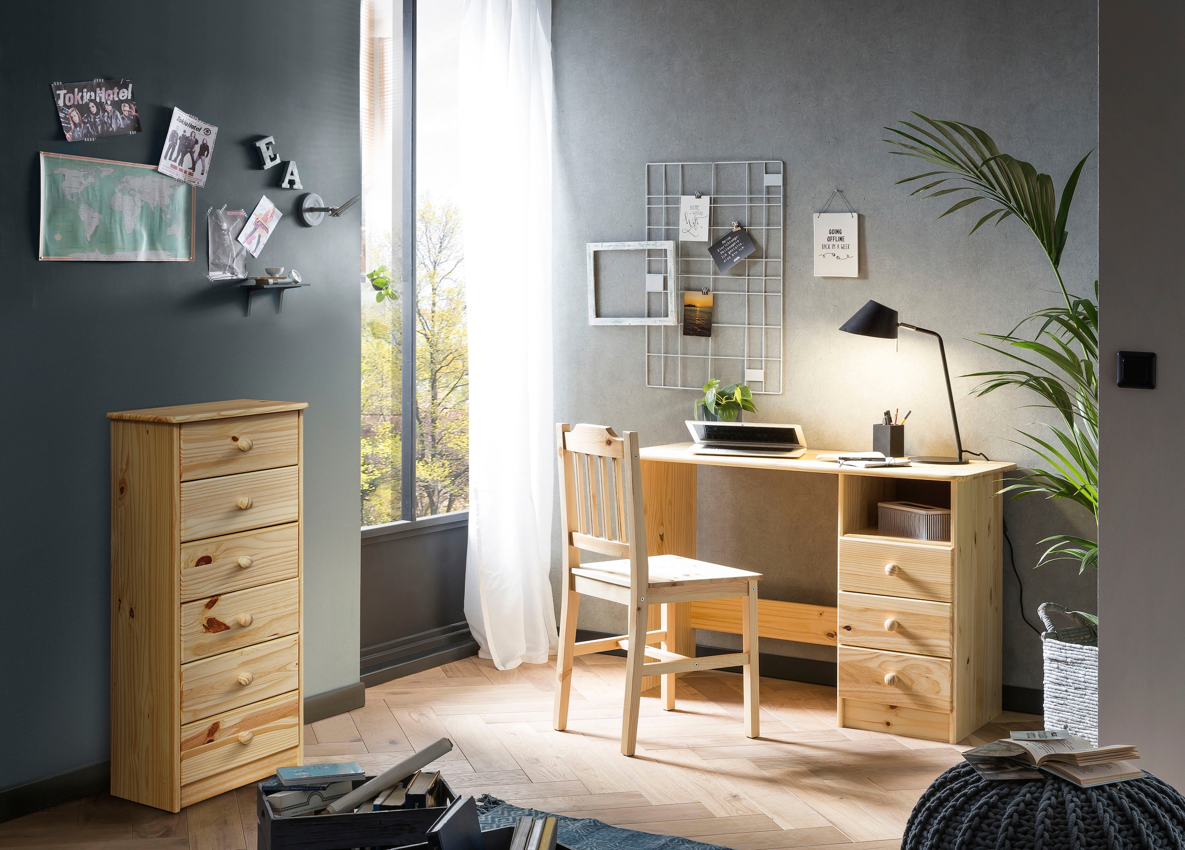 Möbilia 4-Fußstuhl (Set) 2 Stk.aus massivem Kiefernholz