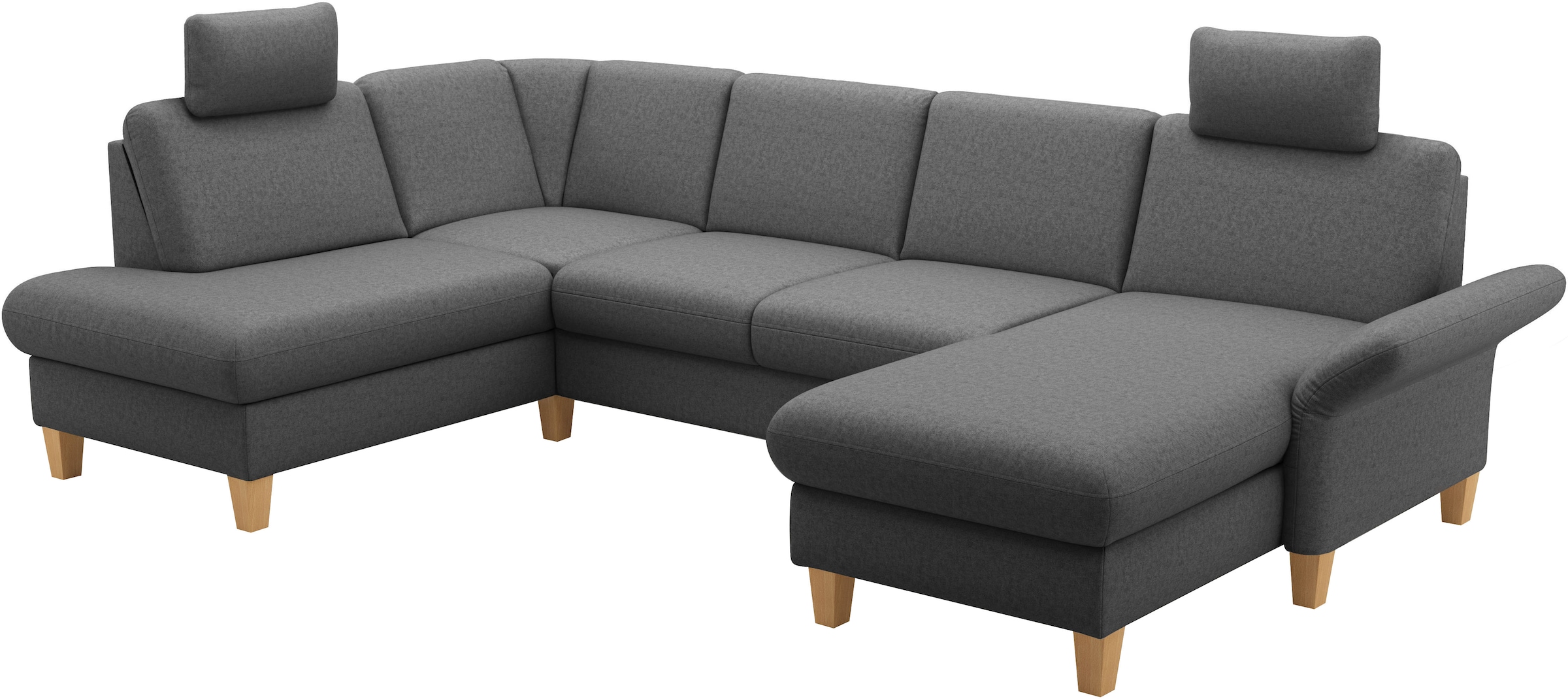 Home affaire Wohnlandschaft »Rochelle, U-Form« optional mit Armteilverstellung, mit Bettfunktion & Bettkasten
