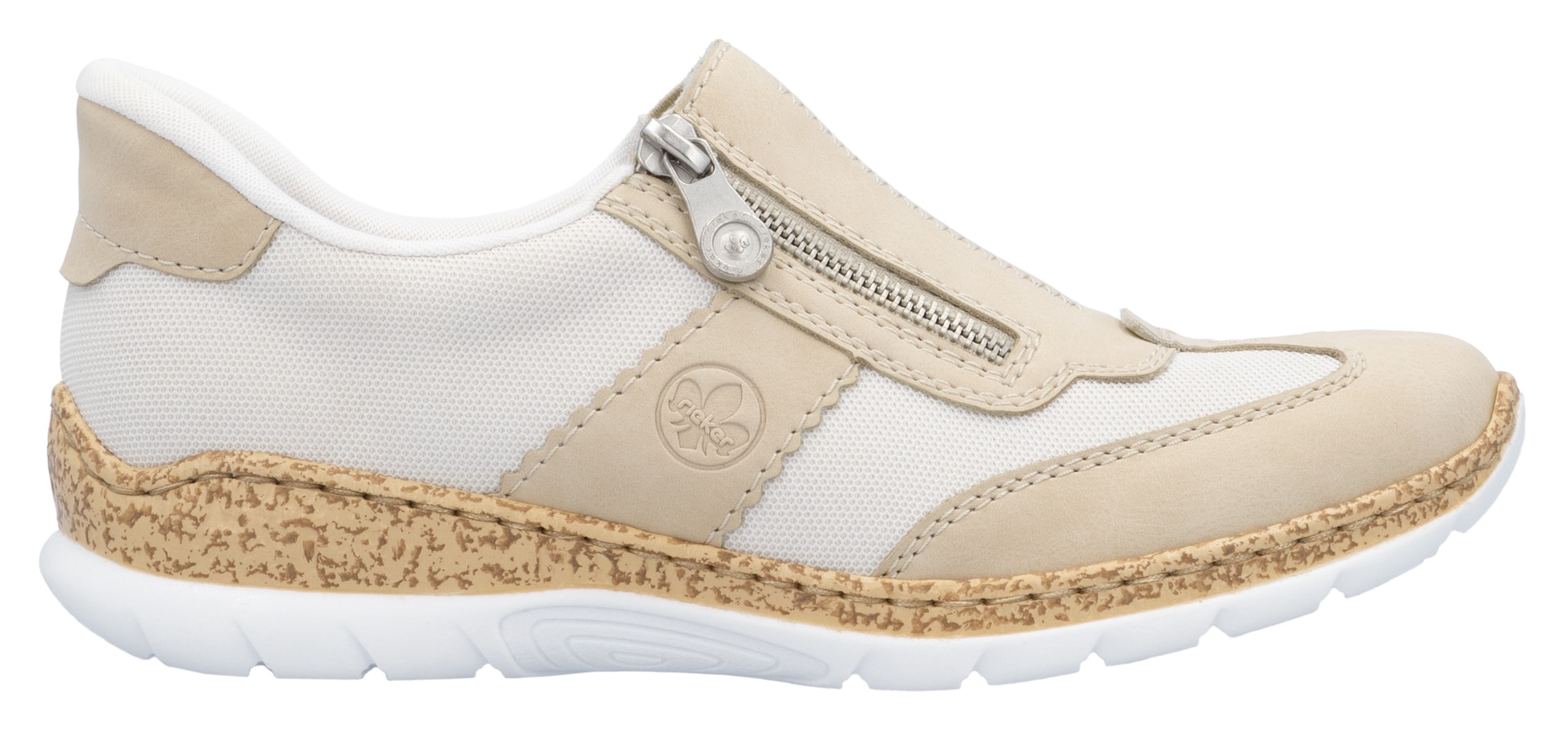Rieker Slip-On Sneaker, Halbschuh, Freizeitschuh, mit Reißverschluss und MemoSoft-Innensohle