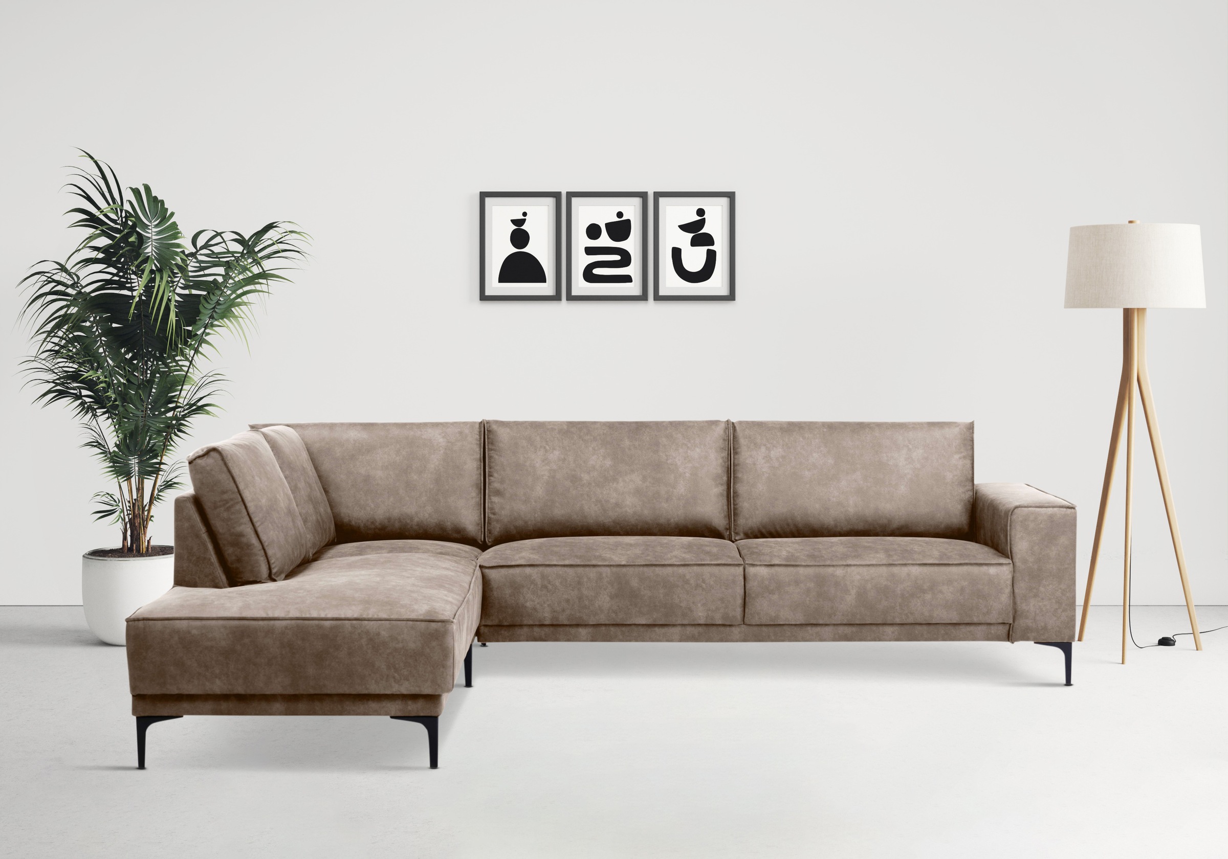Places of Style Ecksofa Oland, L-Form, inkl. Rückenkissen, hochwertige Verarbeitung