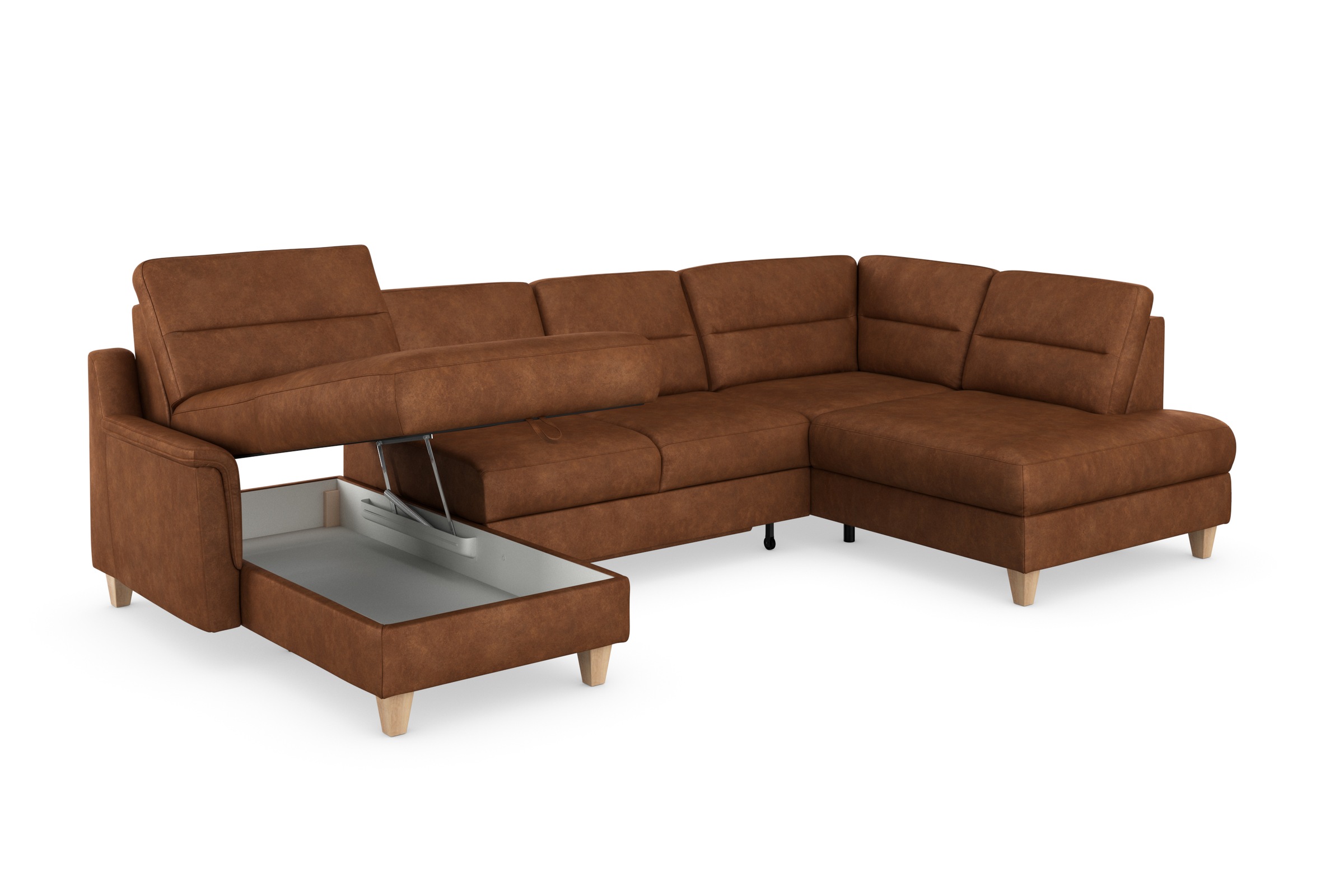 sit&more Wohnlandschaft »Farö U-Form«, inklusive Federkern, wahlweise mit Bettfunktion und Bettkasten