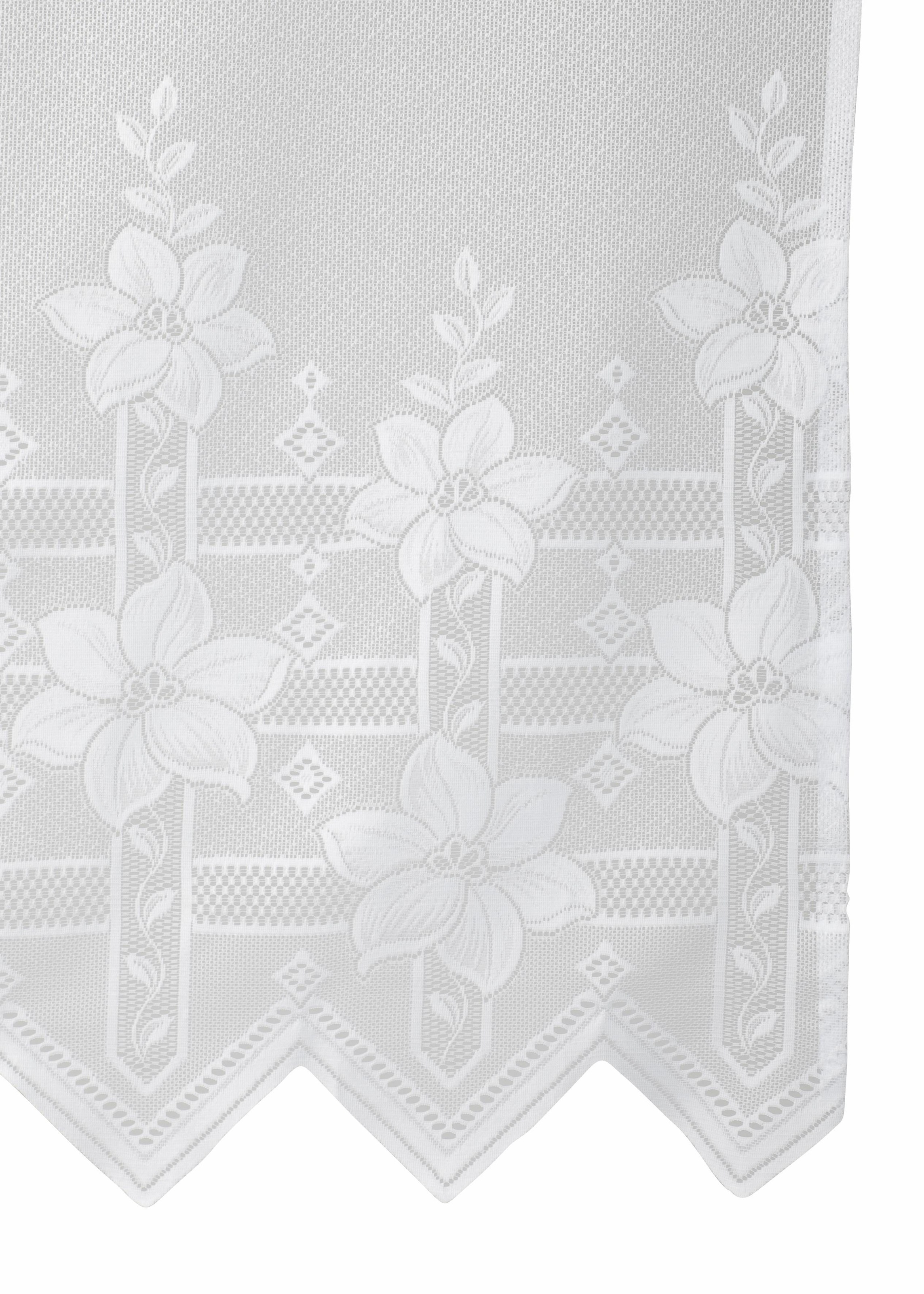 Weckbrodt Gardine »Wien«, (1 St.), Jacquard, strukturiert, Allover,floral,halbtransparent, Bordüre, Store