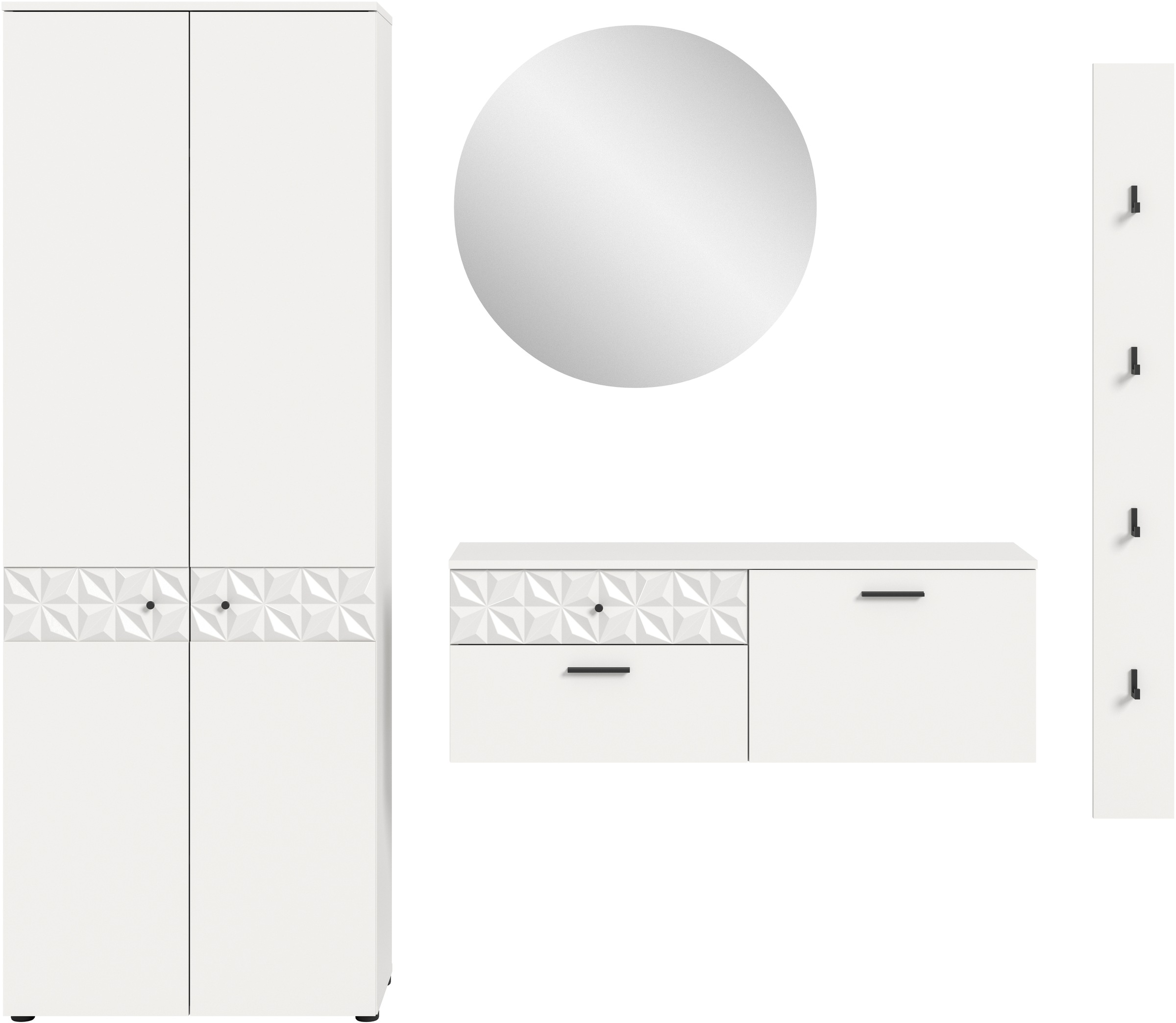 INOSIGN Garderoben-Set "VICENZA, 4-tlg., mit foraler Ornamentabsetzung in d günstig online kaufen