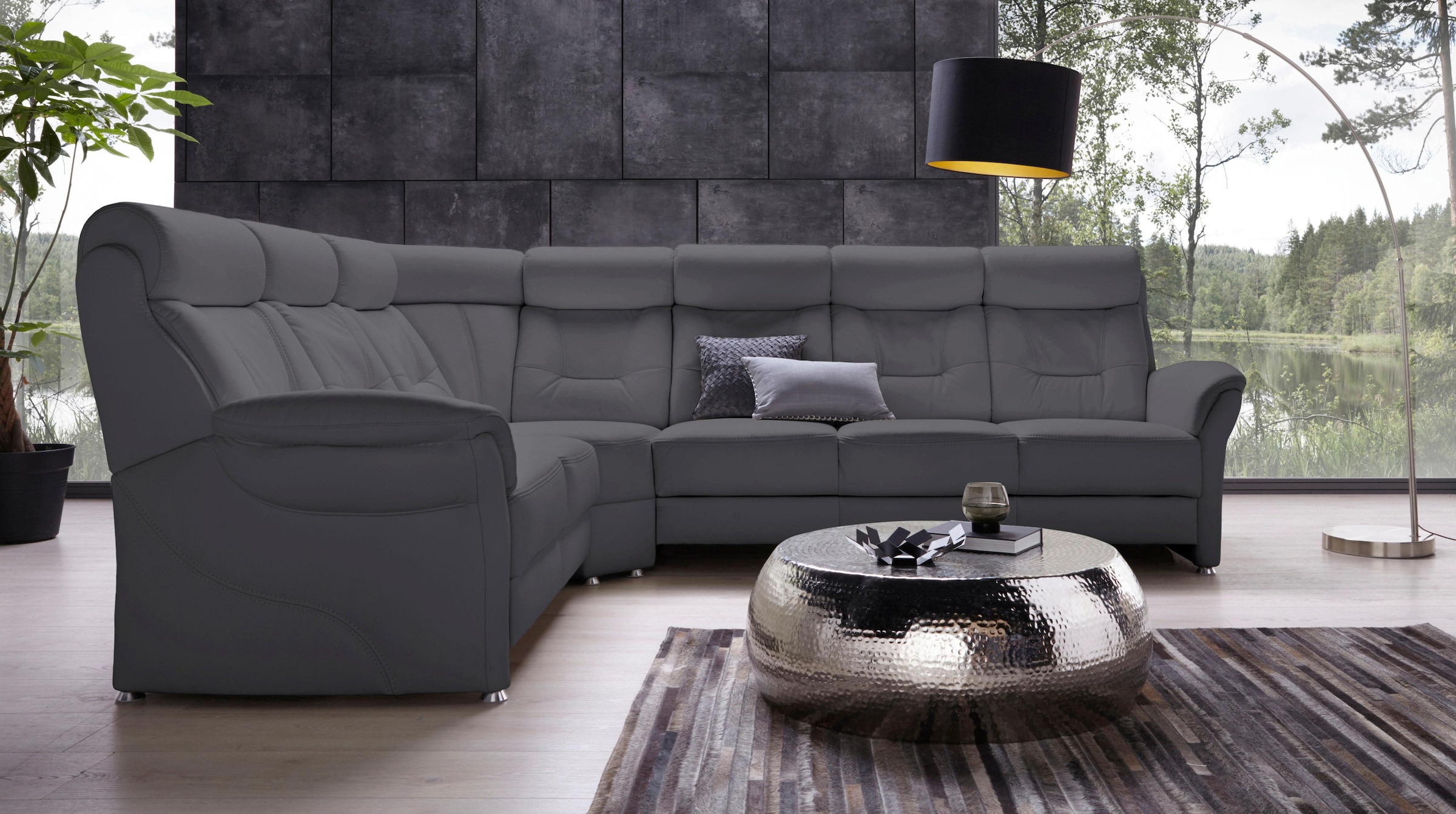Places of Style Ecksofa »Sardinien L-Form«, mit Kopfteilverstellung, wahlweise mit Bettfunktion