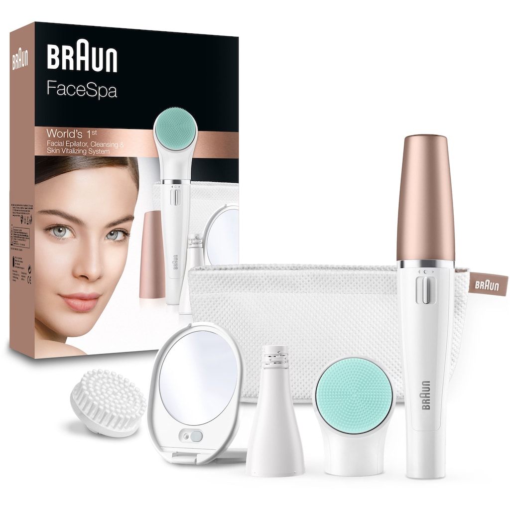 Braun Gesichtsepilierer »FaceSpa 851V 3-in-1«, 3 St. Aufsätze