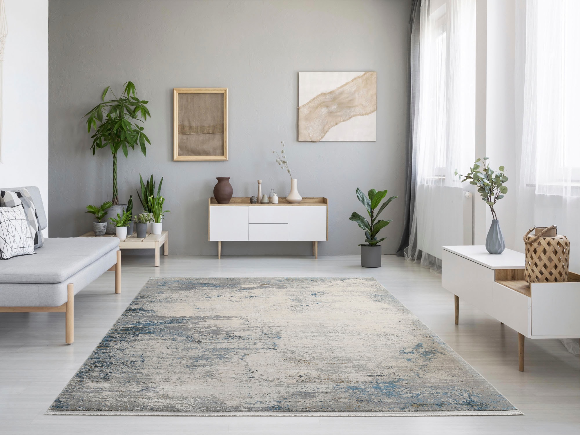 OCI DIE TEPPICHMARKE Teppich »ELEMENTS NAPALI« rechteckig 8 mm Höhe Kurzflor, dezenter Glanz, Viskose, Wohnzimmer