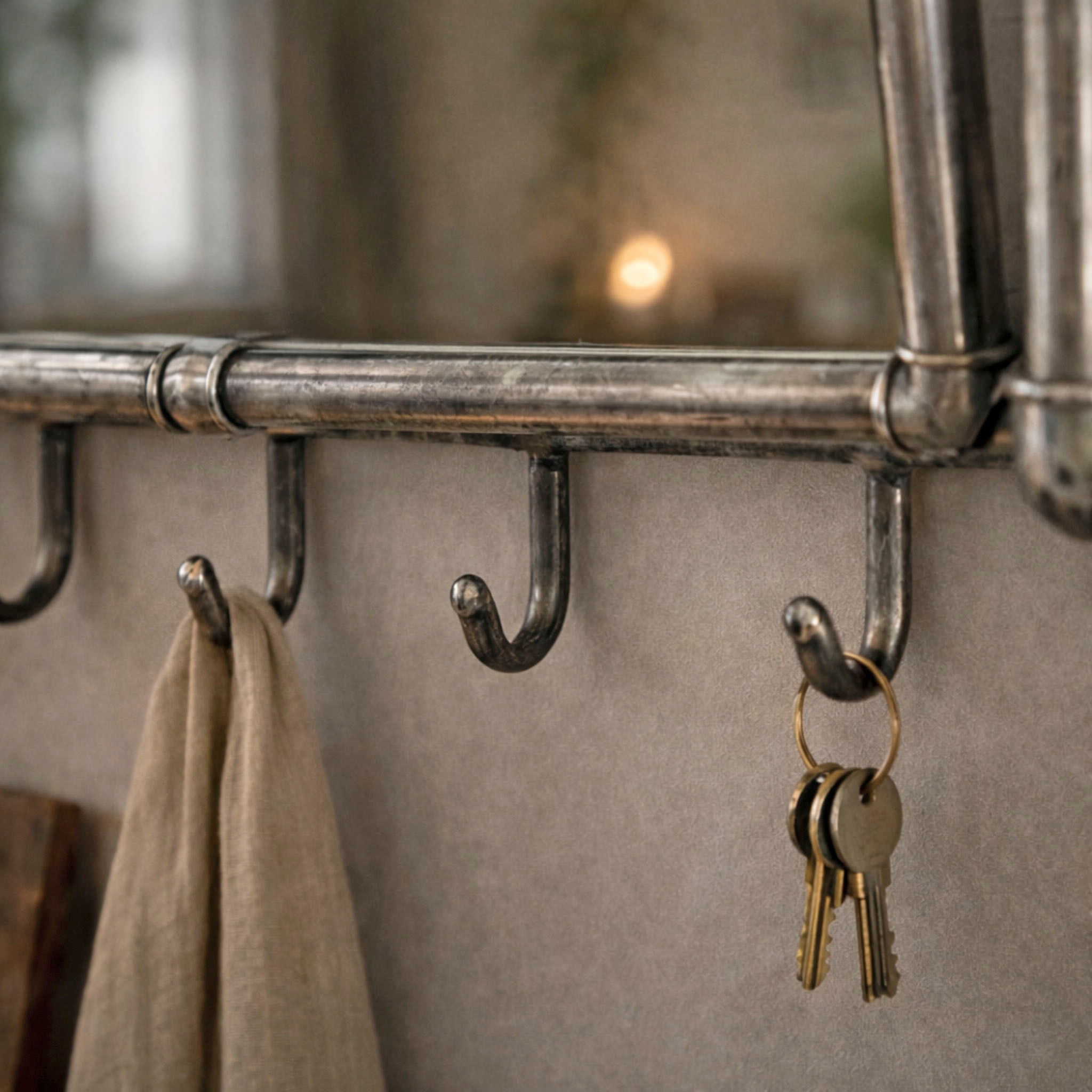 HAKU Garderobenhaken »Flurgarderobe, Garderobe, Garderobenhaken, Garderobenleiste,« rechteckig - aus Metall Anthrazit - B/T/H 75/16/45 cm