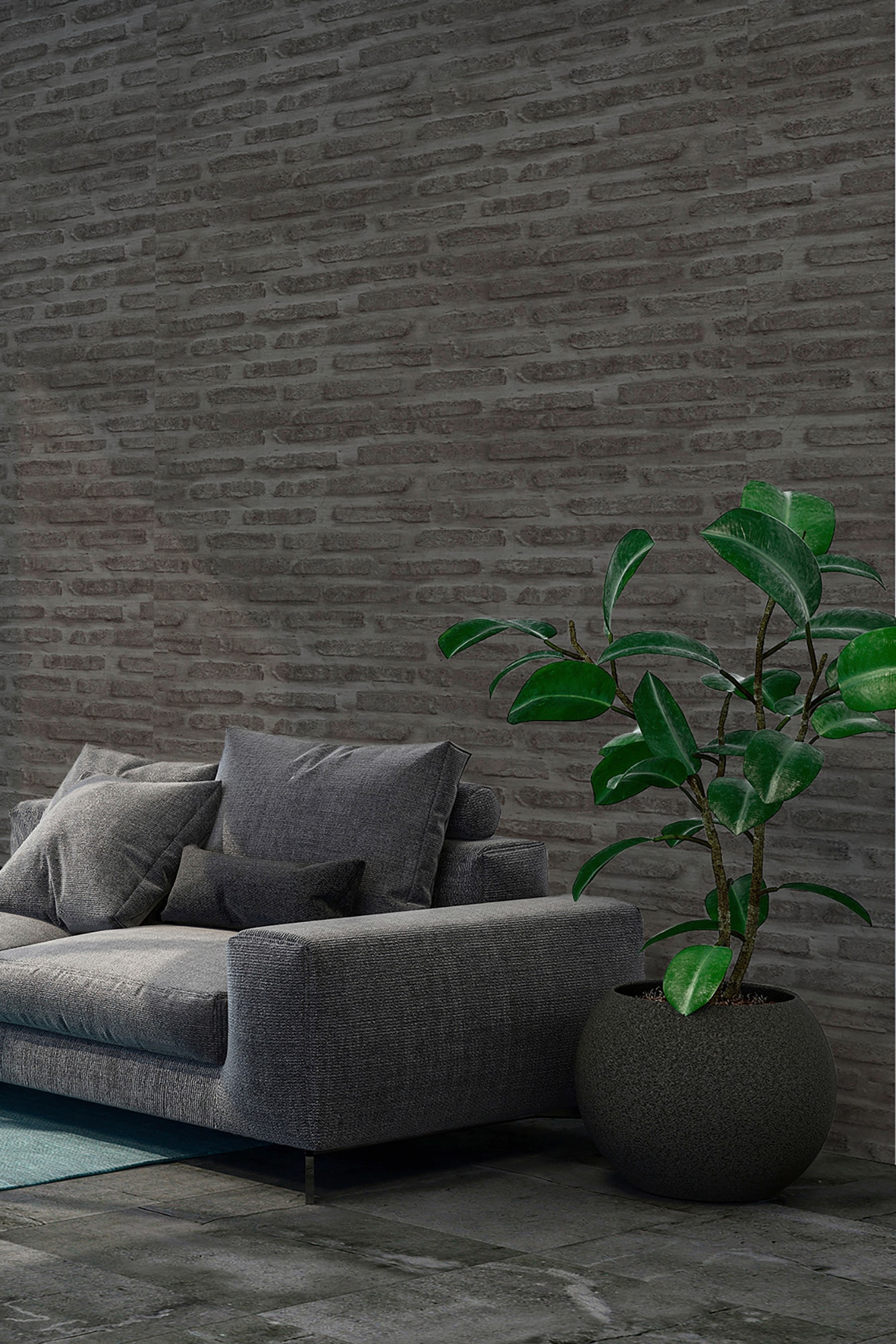 living walls Vliestapete »New Walls Loft Living in Vintage Backstein Optik«, gemustert-Motiv-abstrakt, Tapete Stein Tapeten Wohnzimmer Schlafzimmer Küche modern Design Optik