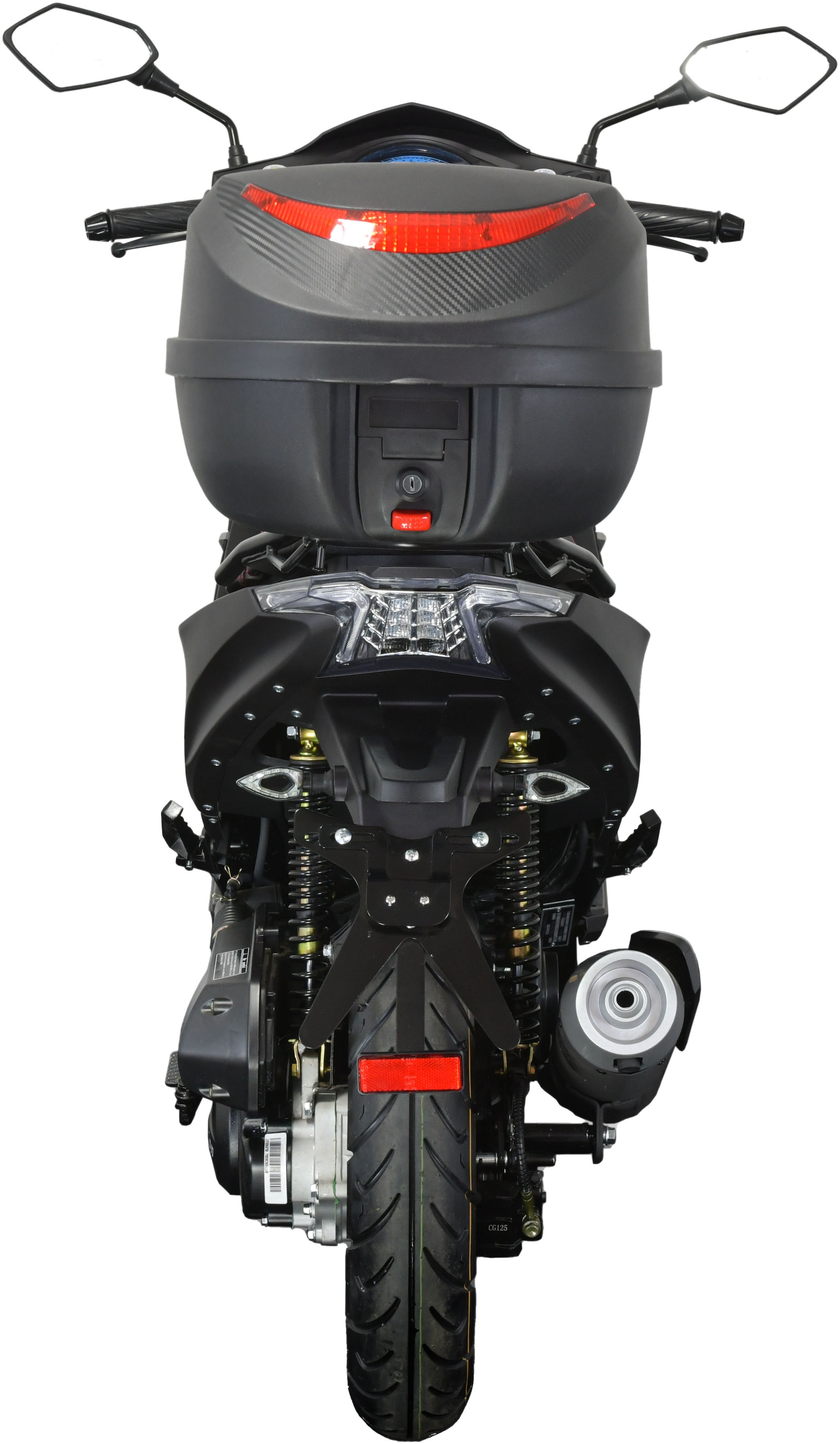 GT UNION Motorroller »Striker 45«, 49,5 cm³, 45 km/h, Euro 5, 3 PS, (Set, mit Topcase), Luftgekühlter Motor