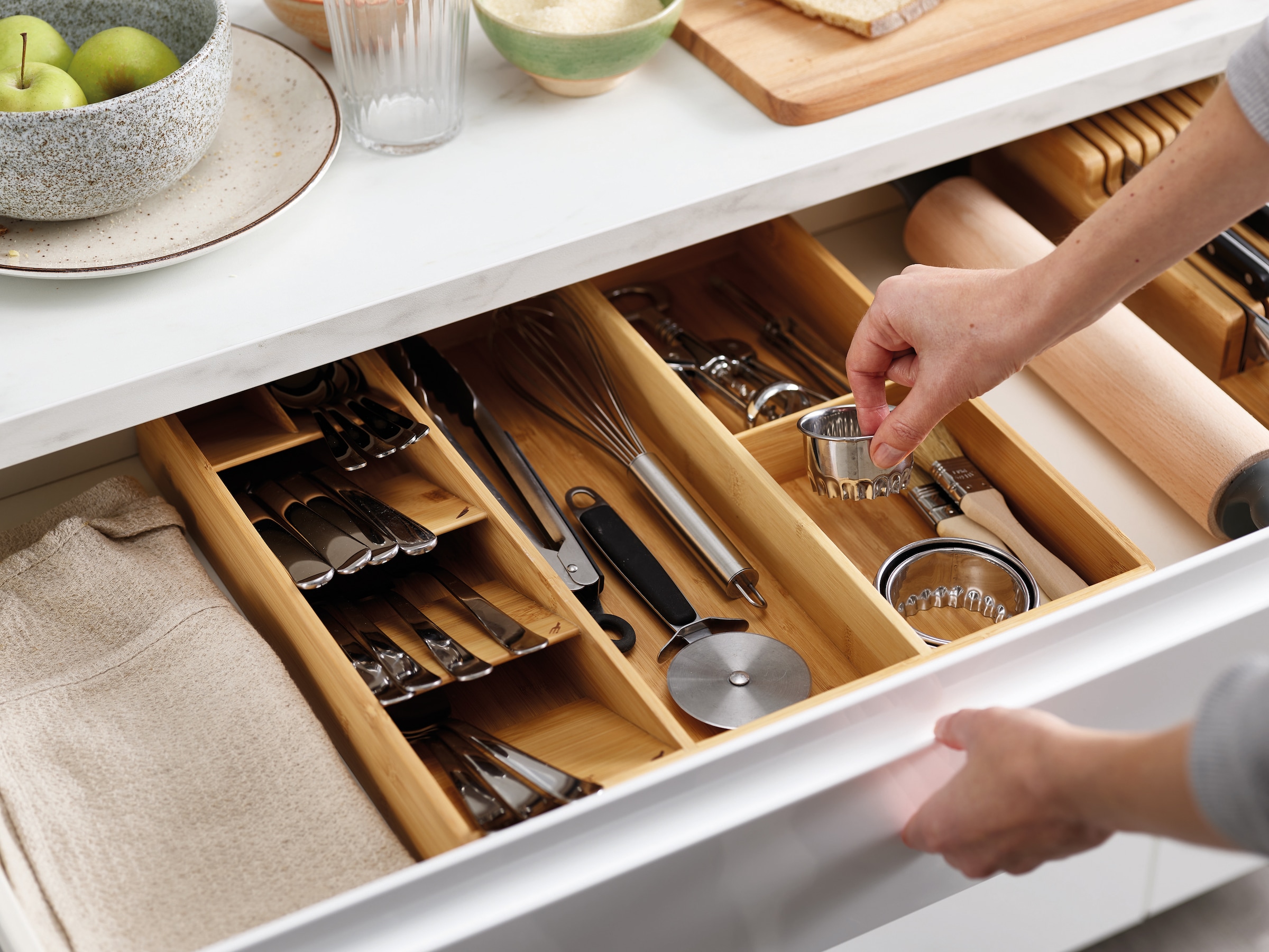 Joseph Joseph Besteckkasten »DrawerStore Organizer«, Bambus, für Besteck, Küchenhelfer, Kochzubehör