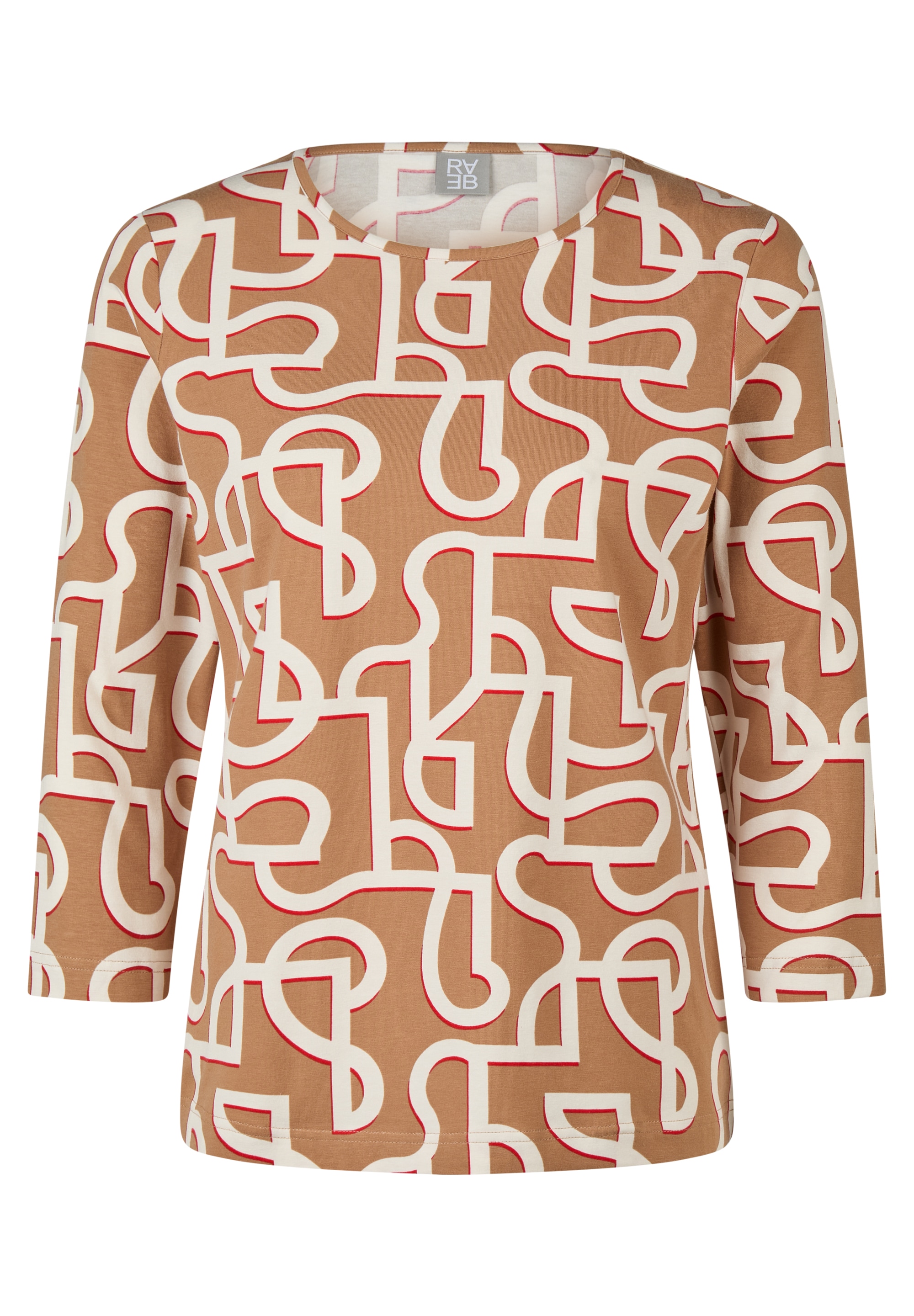 Rabe 3/4-Arm-Shirt Gemustertes Shirt mit Stretch