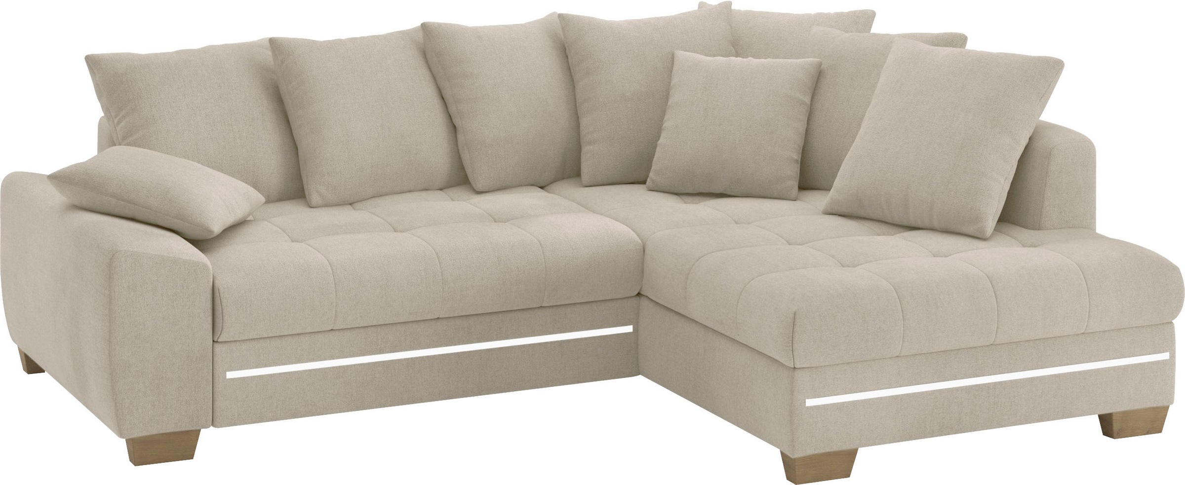 Mr. Couch Ecksofa »Nikita II, L-Form«, mit Kaltschaum, RGB-LED Beleuchtung, wahlweise mit Bett, Bettkasten