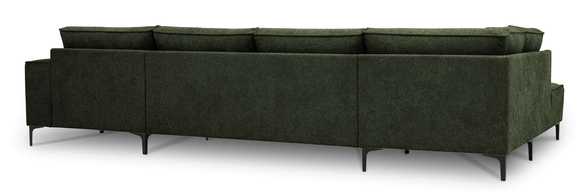 Places of Style Wohnlandschaft »XXL Sofa Oland, Struktur, Flachgewebe, Luxus-Microfaser, Boucle«, U-Form, 345 cm, Wellenunterfederung, Skandi-Design, Metallfüße