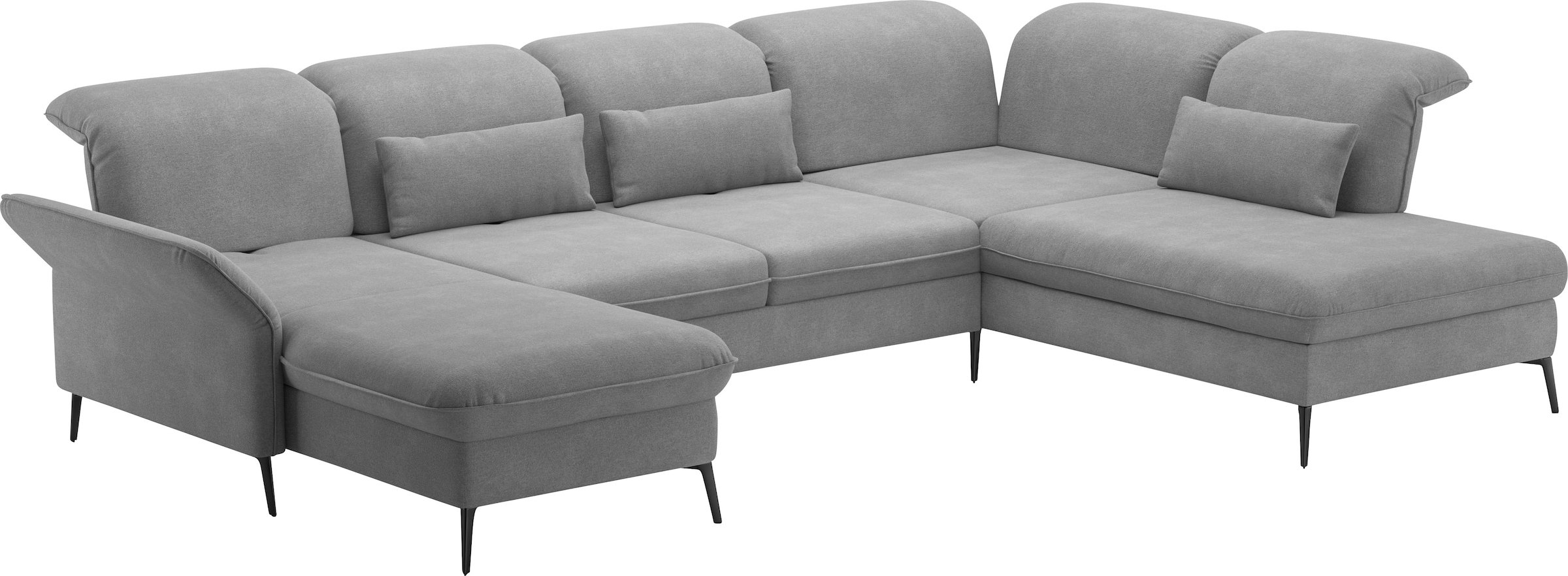 sit&more Wohnlandschaft »Emely, inkl. Sitztiefenverstellung«, wahlweise mit Bettfunktion,Bettkasten,Kopf- & Armteilverstellung