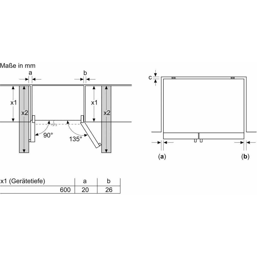 BOSCH Side-by-Side »KAI93AIEP«, KAI93AIEP, 178,7 cm hoch, 90,8 cm breit