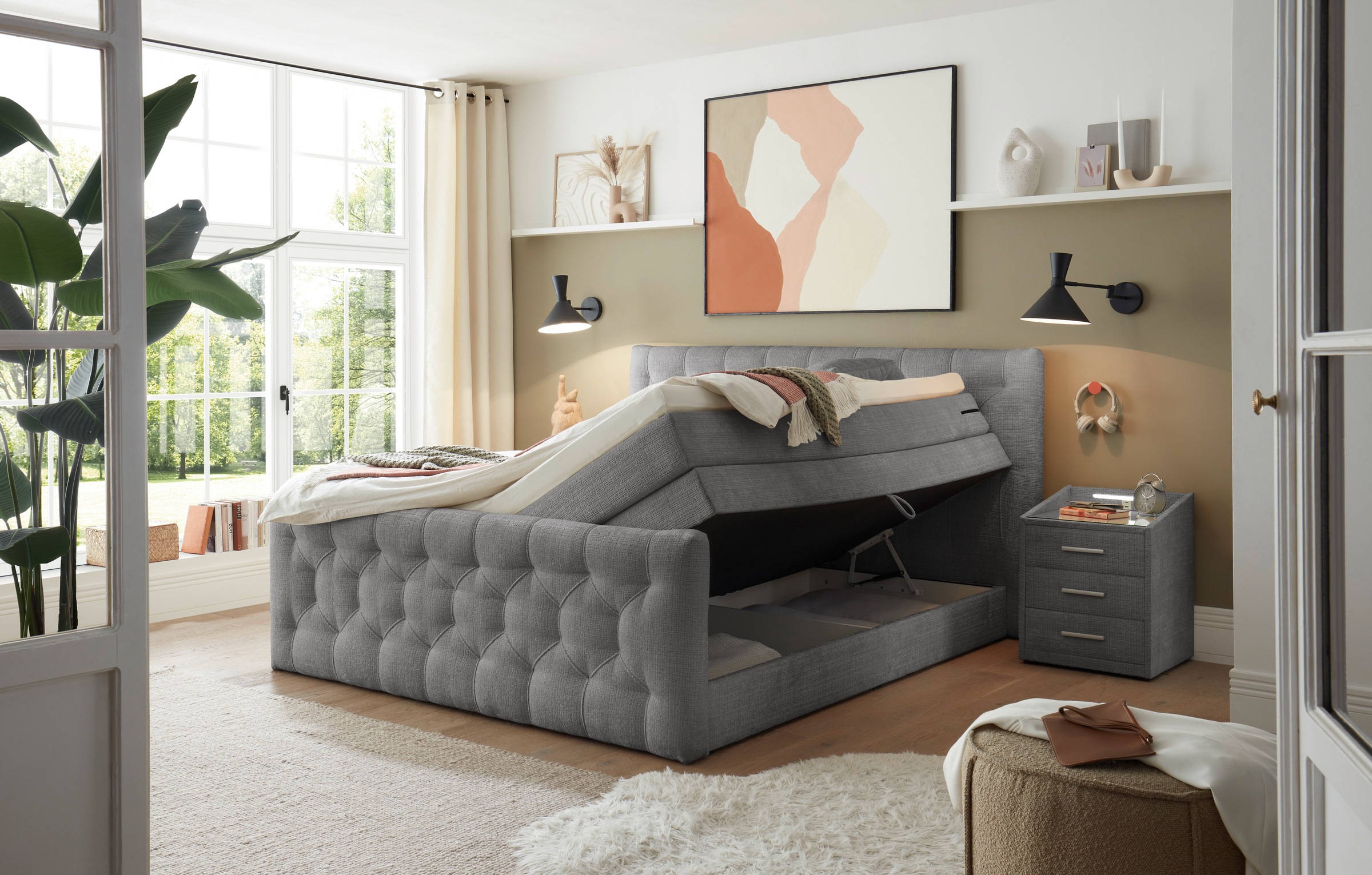 ED EXCITING DESIGN Boxspringbett »"Cashfield"! Topseller inkl. zwei Bettkäs günstig online kaufen