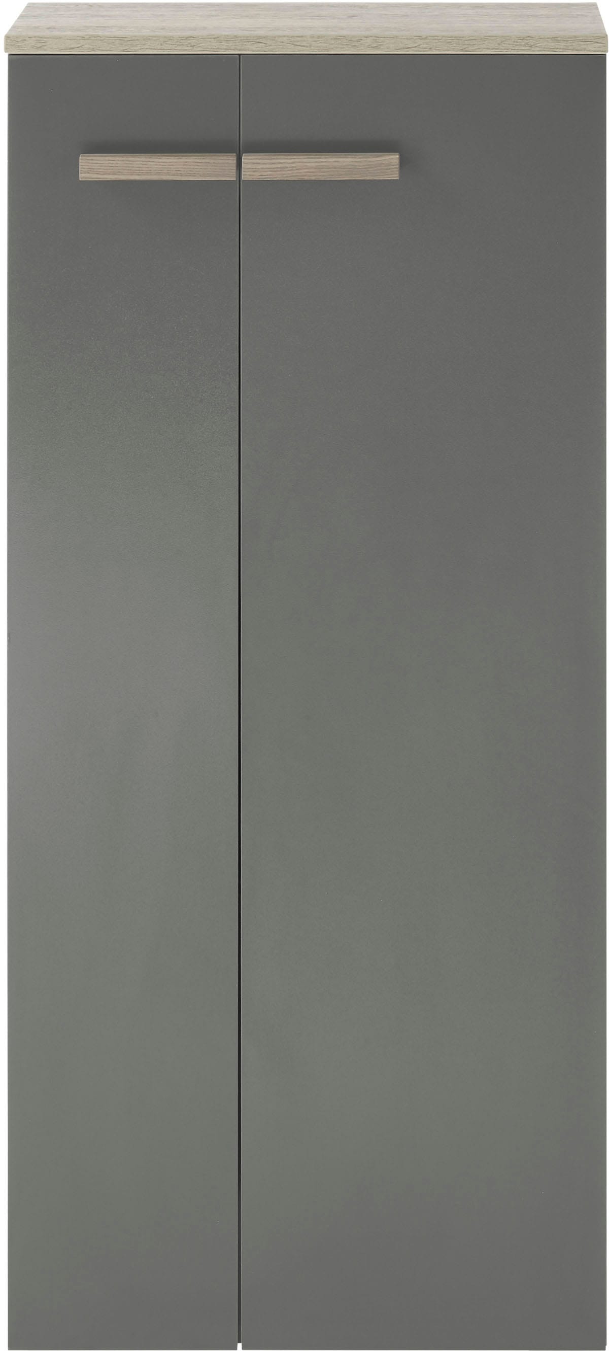 PLACES OF STYLE Midischrank »SOLiD, Badschrank im modernen Design, Schrank mit Holzgriffen« in zwei Farben verfügbar, mit Stauraum, stehend o. hängend montierbar