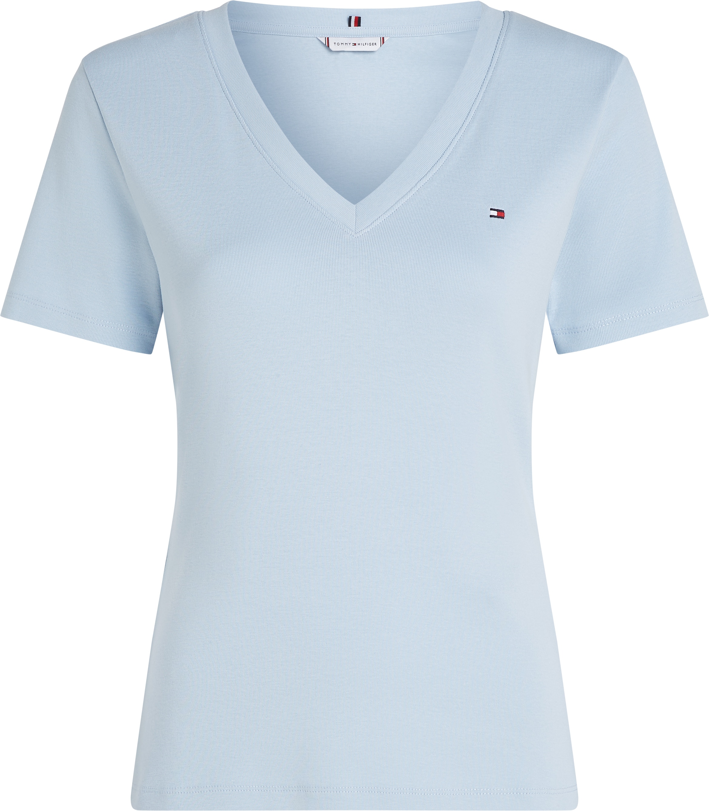 Tommy Hilfiger T-Shirt »SLIM CODY V-NK SS«, mit Logostickerei