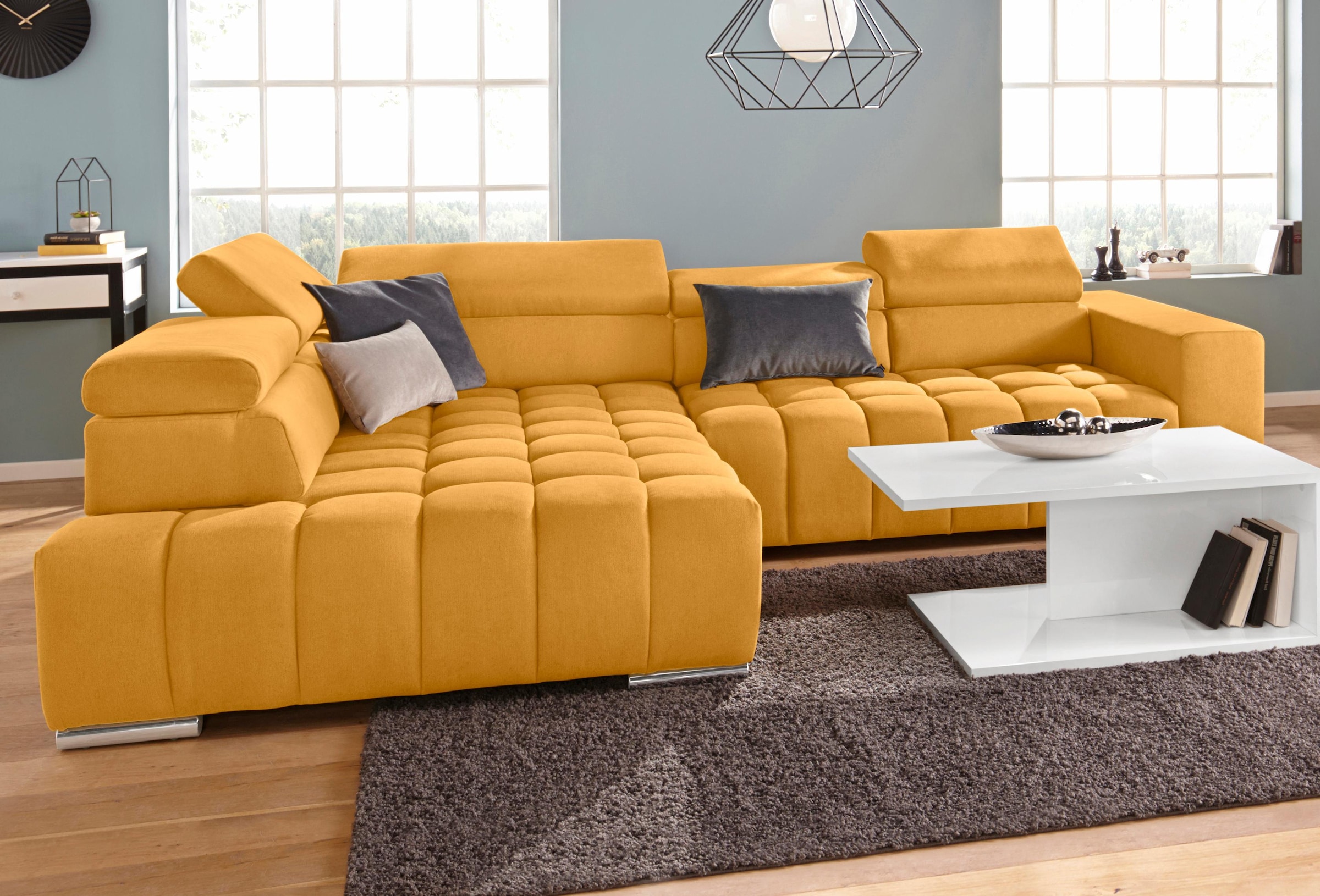 exxpo - sofa fashion Ecksofa »Elias, aktuelle Kreuzsteppung im Sitz, bequem günstig online kaufen