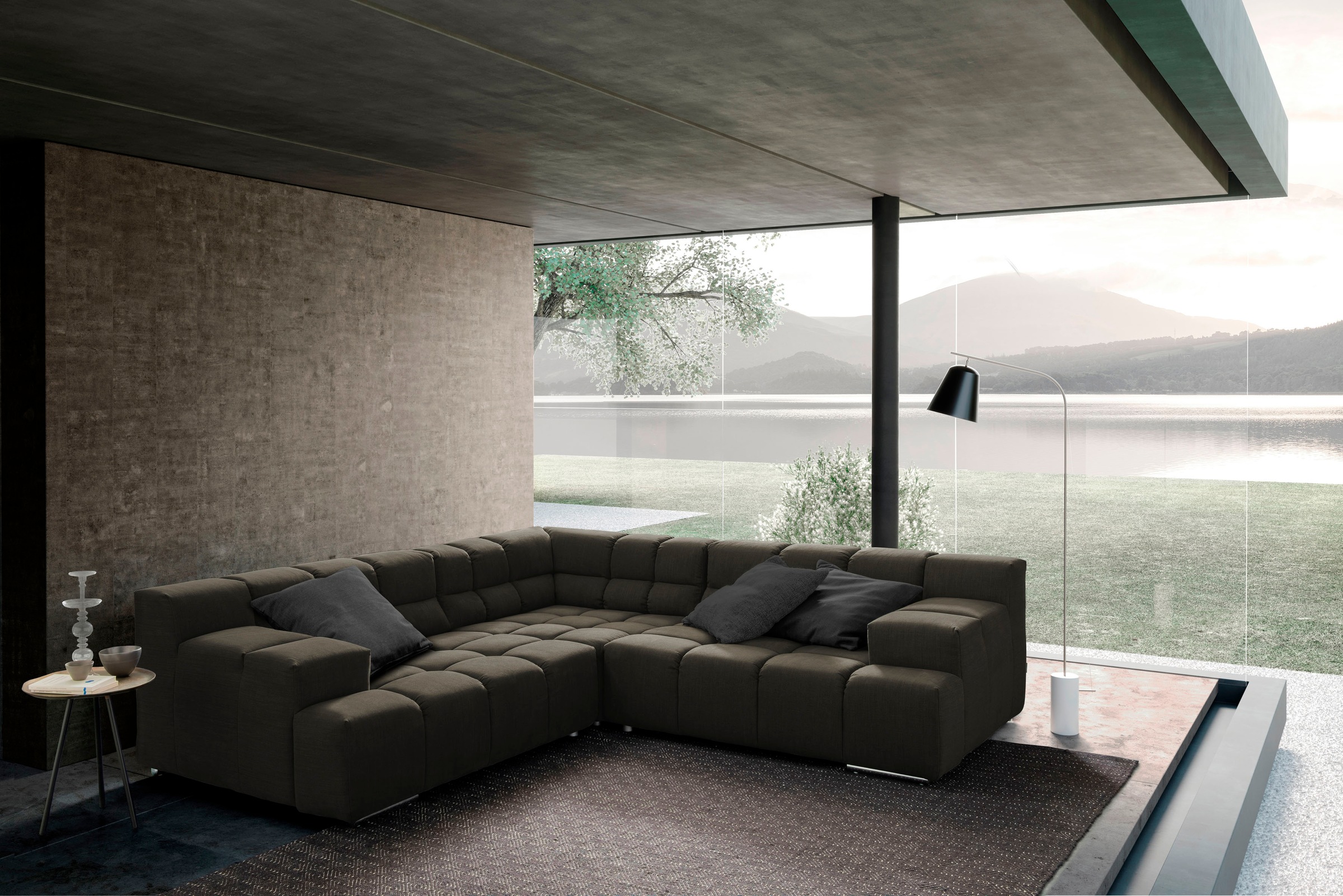 designwerk Ecksofa »Temple L-Form, tolles Designsofa«, mit Sitztiefenverstellung