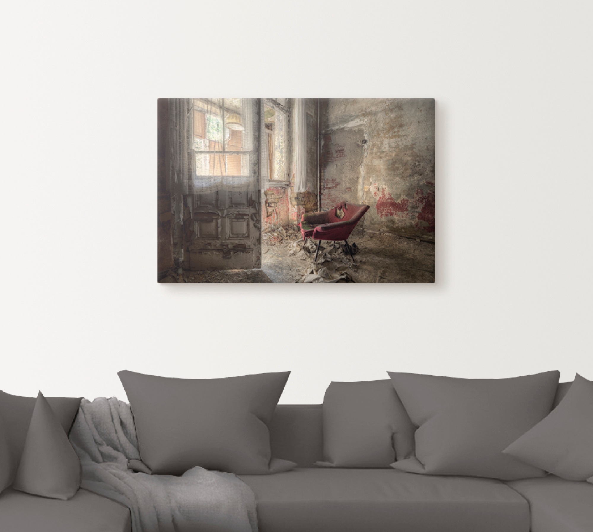 Artland Wandbild »Lost Place - roter Sessel I« Innenarchitektur 1 Stk. tlg. günstig online kaufen