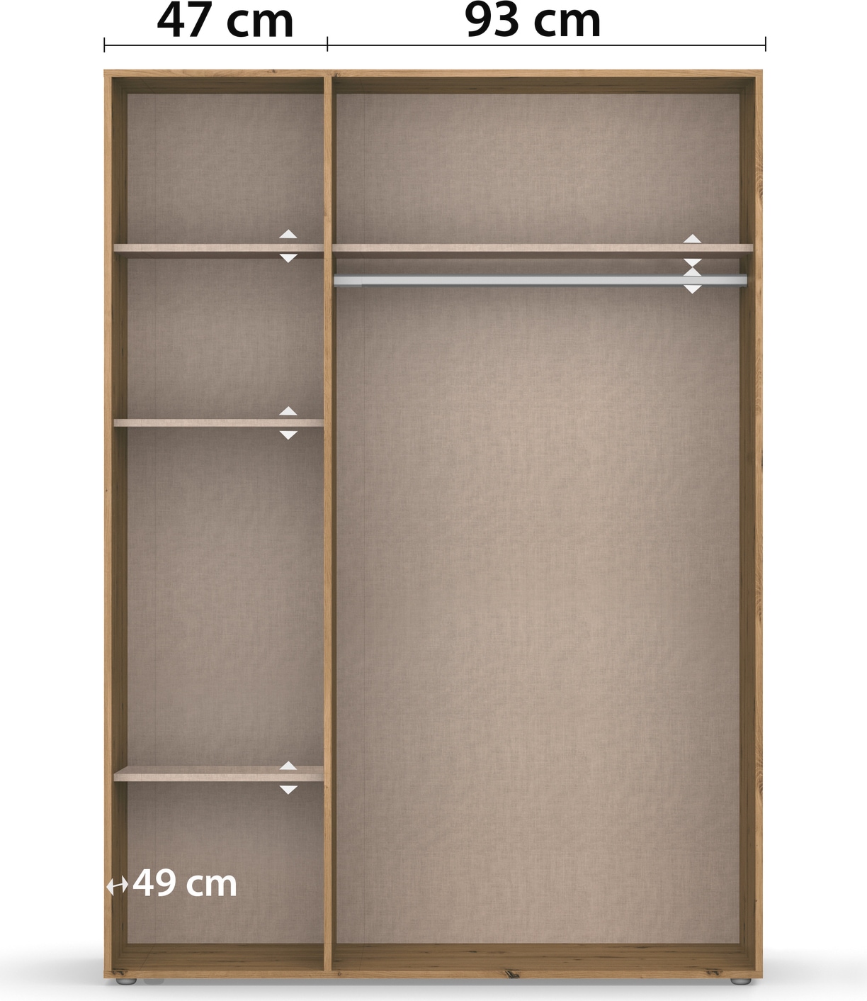 rauch Drehtürenschrank »Kleiderschrank Schrank Garderobe Wäscheschrank NABILA viel Stauraum«, (in 3 verschiedenen Ausstattungen BASIC/CLASSIC/PREMIUM), in 2 Breiten mit Push-to-Open Funktion TOPSELLER MADE IN GERMANY