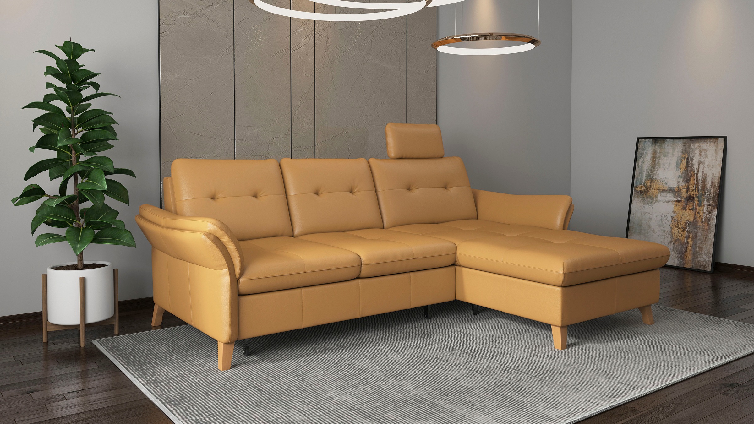 sit&more Ecksofa »Göteborg«, Sitztiefenverstellung und Federkern, wahlweise mit Bettfunktion