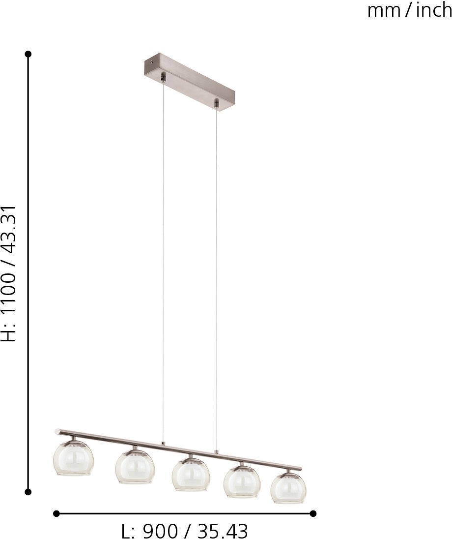 EGLO Hängeleuchte »ASCOLESE«, 5 flammig, Leuchtmittel LED-Board | LED fest integriert, LED tauschbar